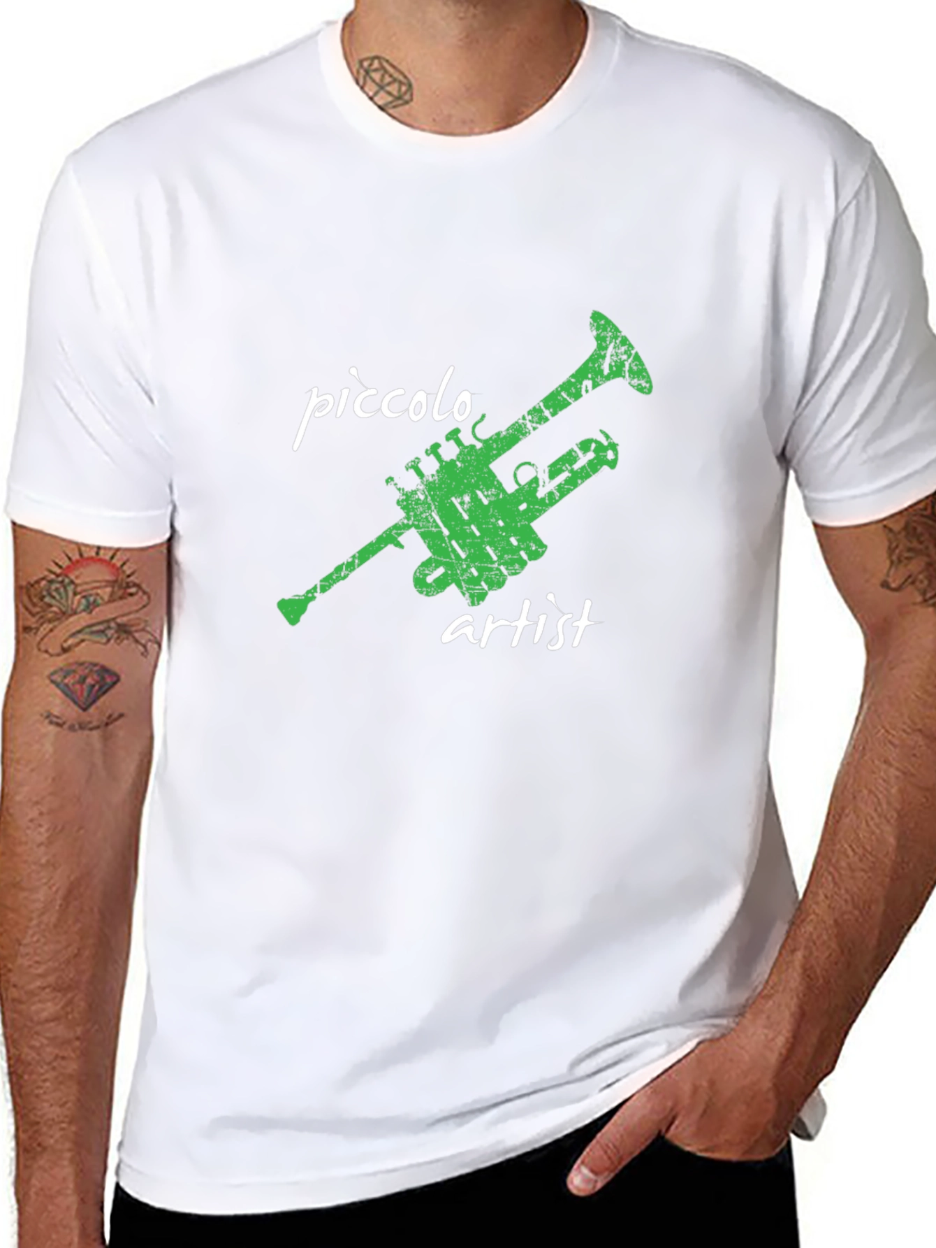 Piccolo Artist Black T-Shirt - Musical Instrument Tee