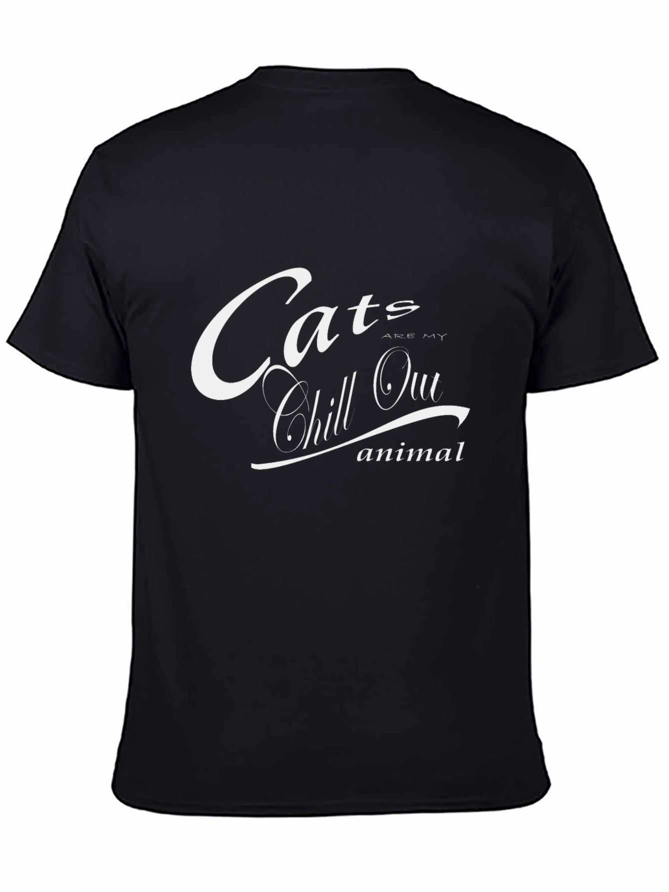 Cats Are My Chill Out Animal Black T-Shirt