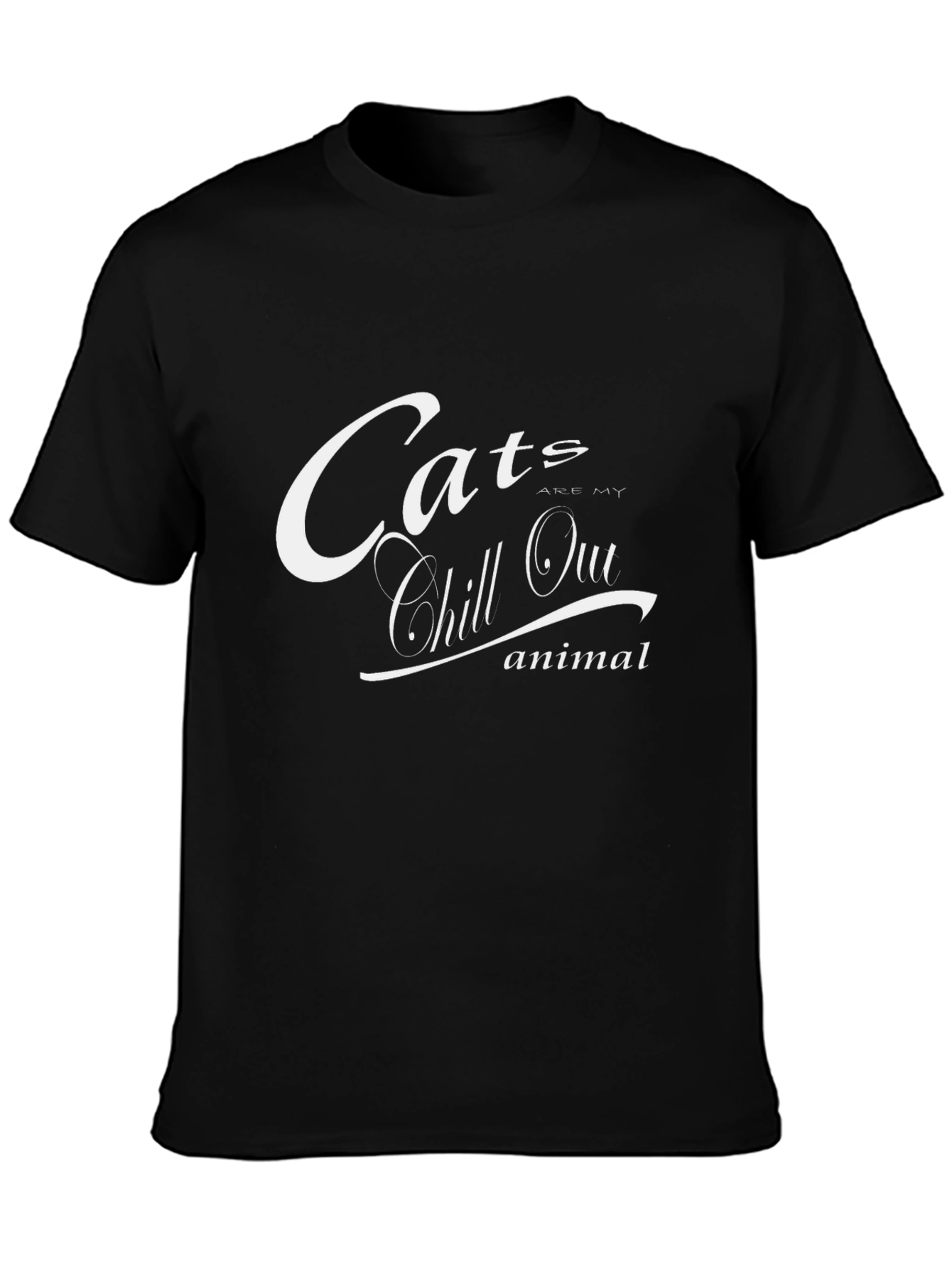 Cats Are My Chill Out Animal Black T-Shirt