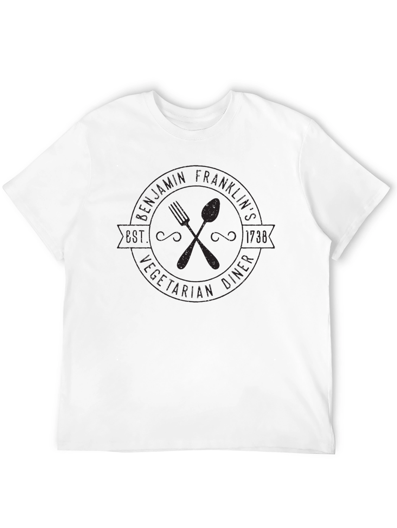 Benjamin Franklins Vegetarian Diner Black T-Shirt
