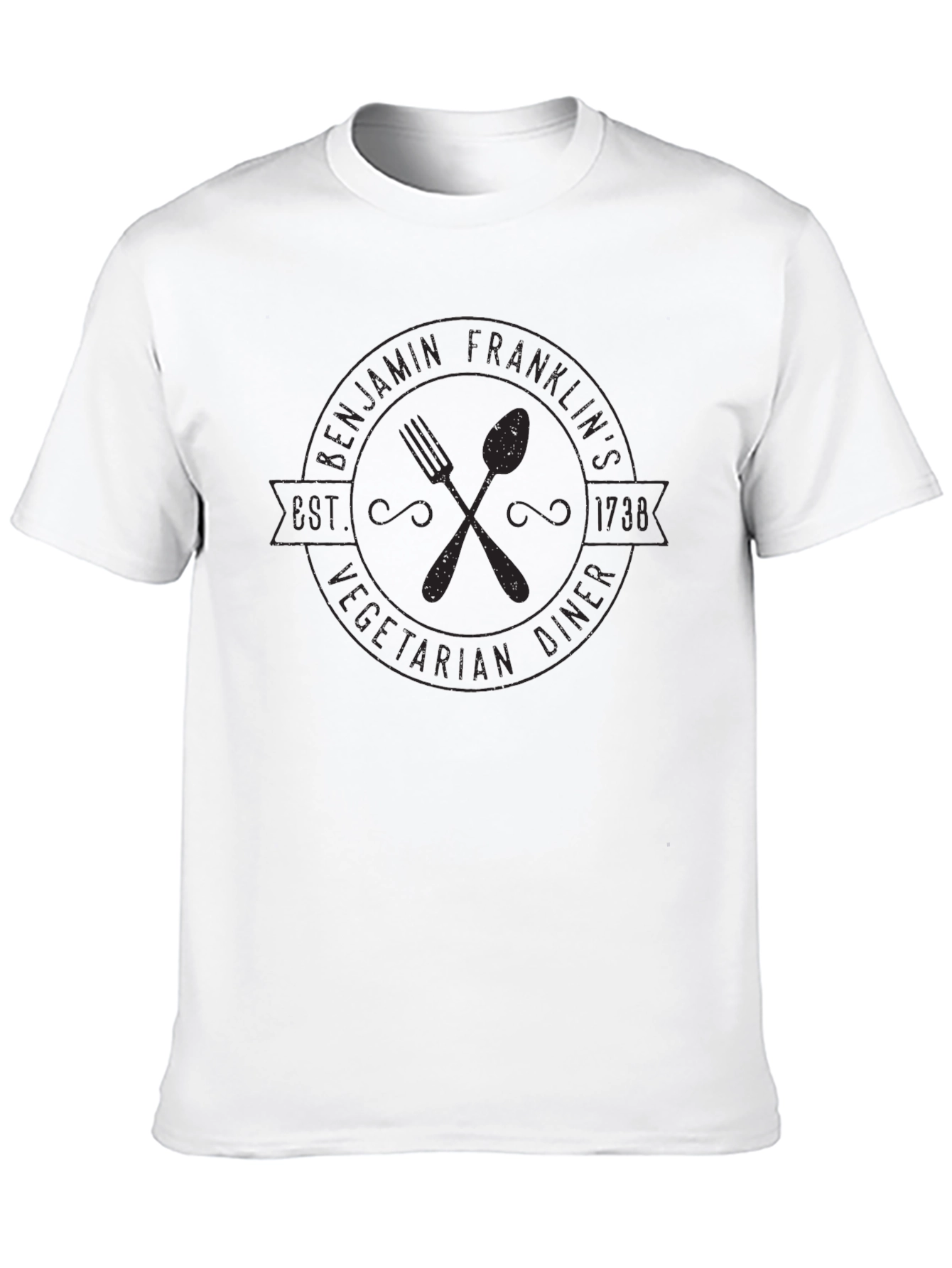 Benjamin Franklins Vegetarian Diner Black T-Shirt