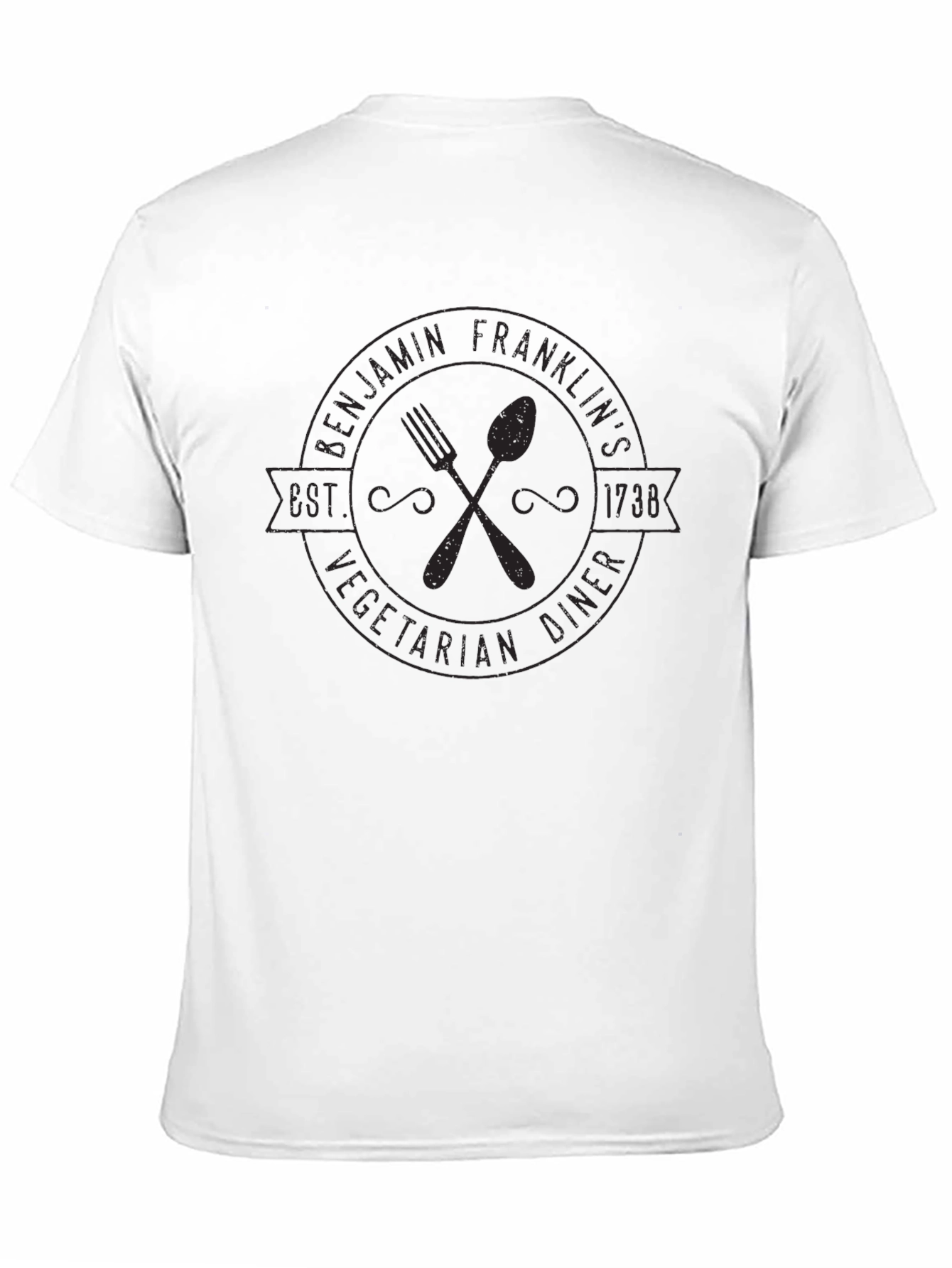 Benjamin Franklins Vegetarian Diner Black T-Shirt
