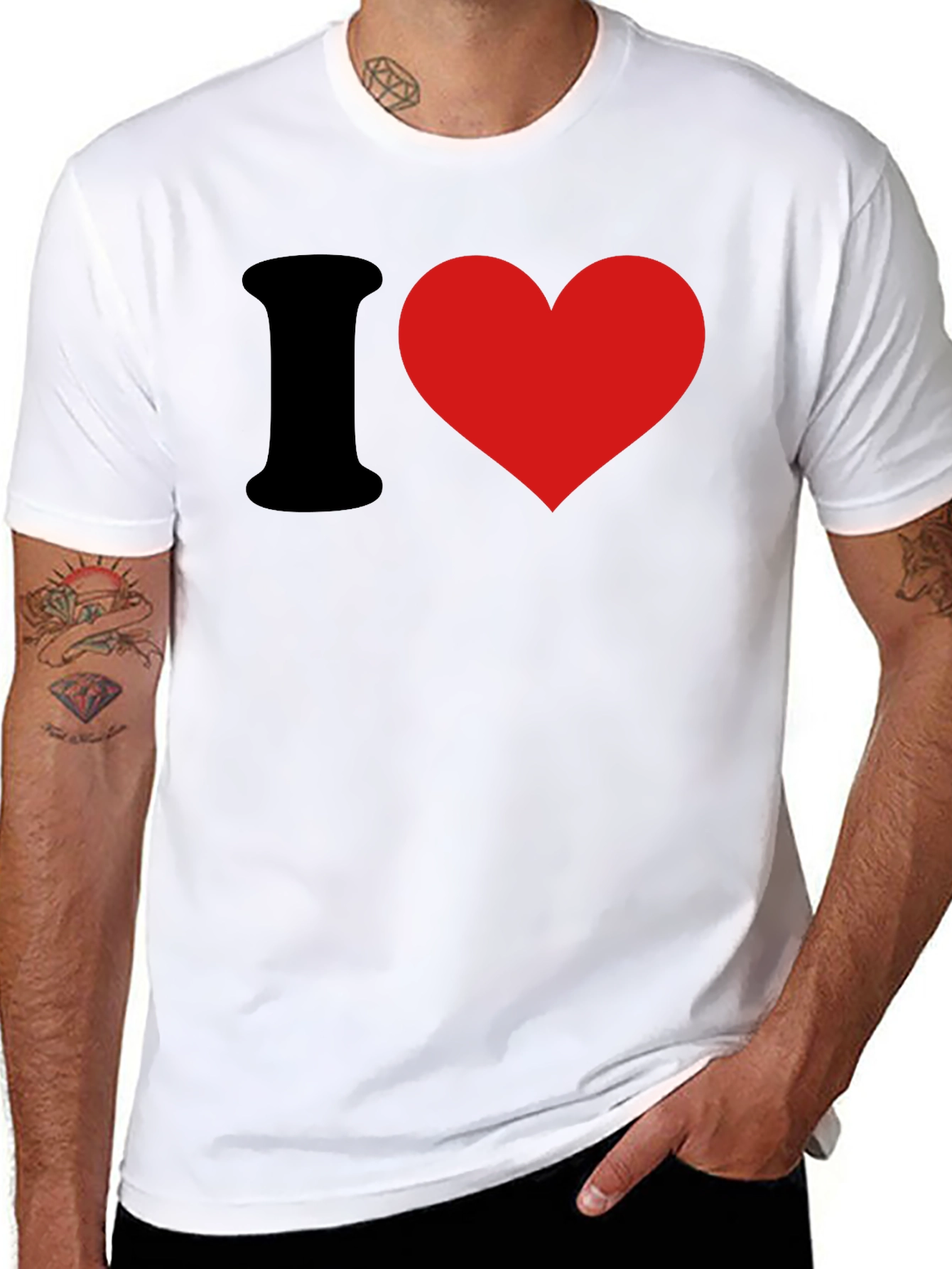 I Love Black T-Shirt - Classic Heart Tee