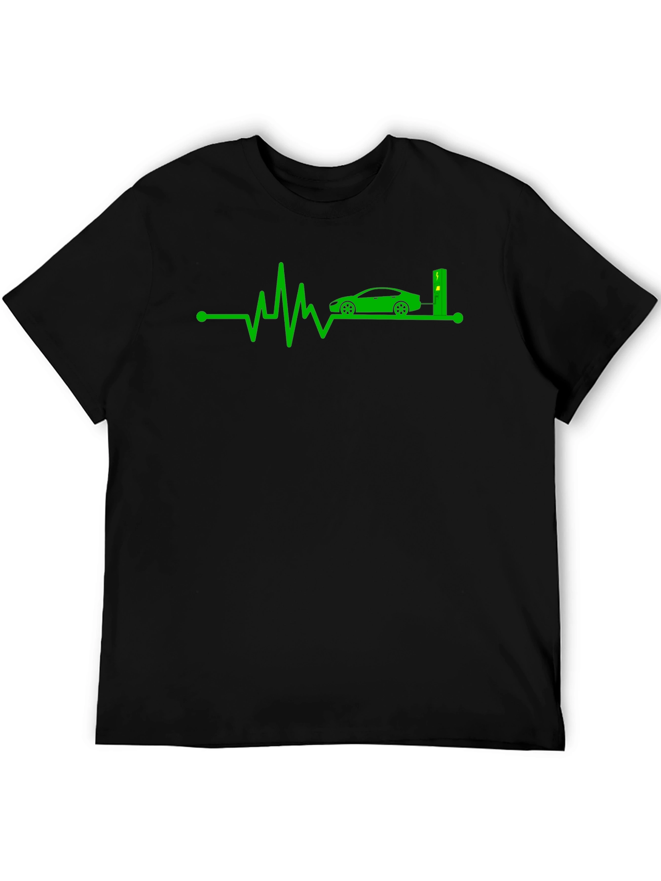 Electric Car Heartbeat T-Shirt - Green Energy