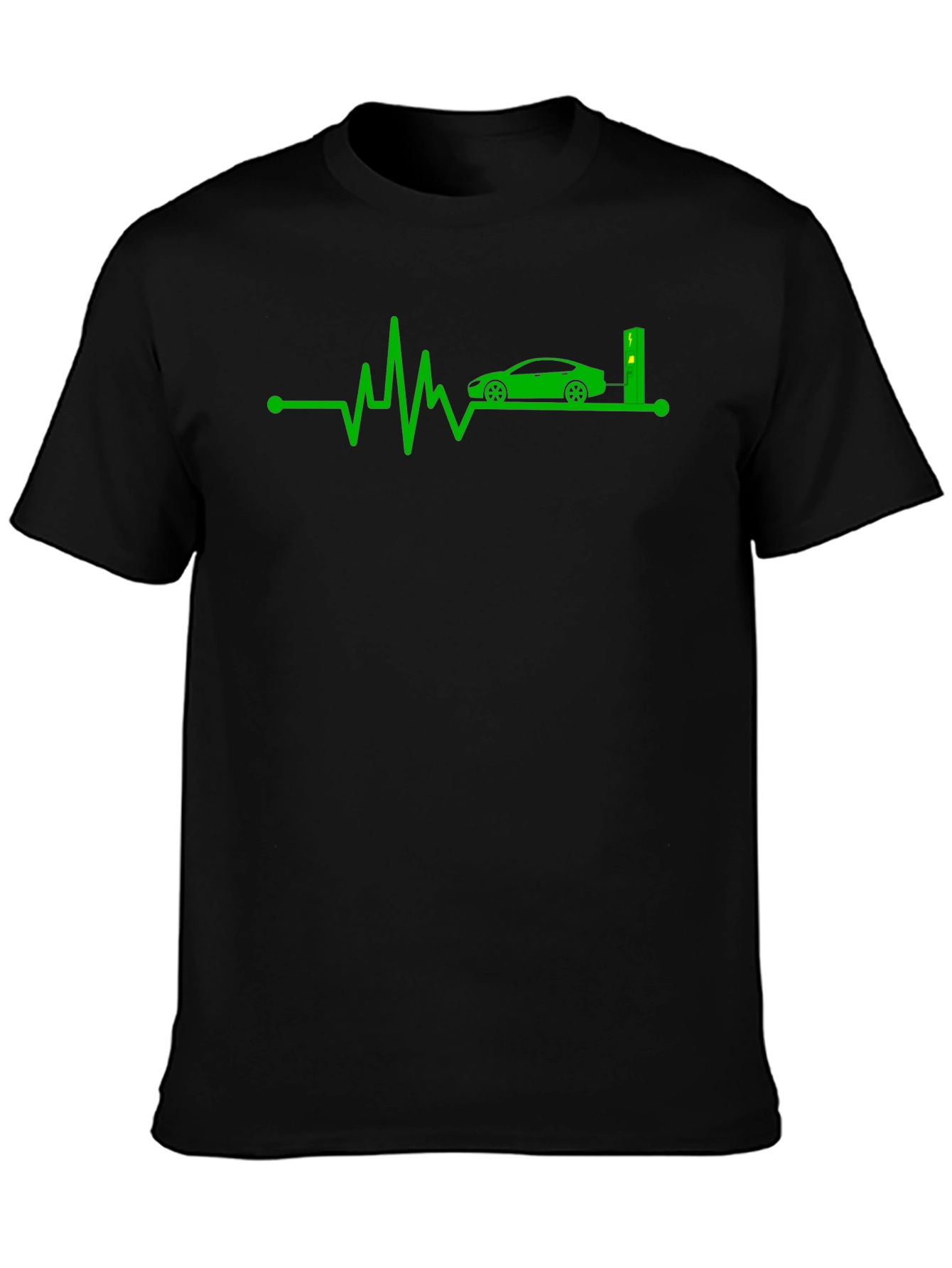 Electric Car Heartbeat T-Shirt - Green Energy