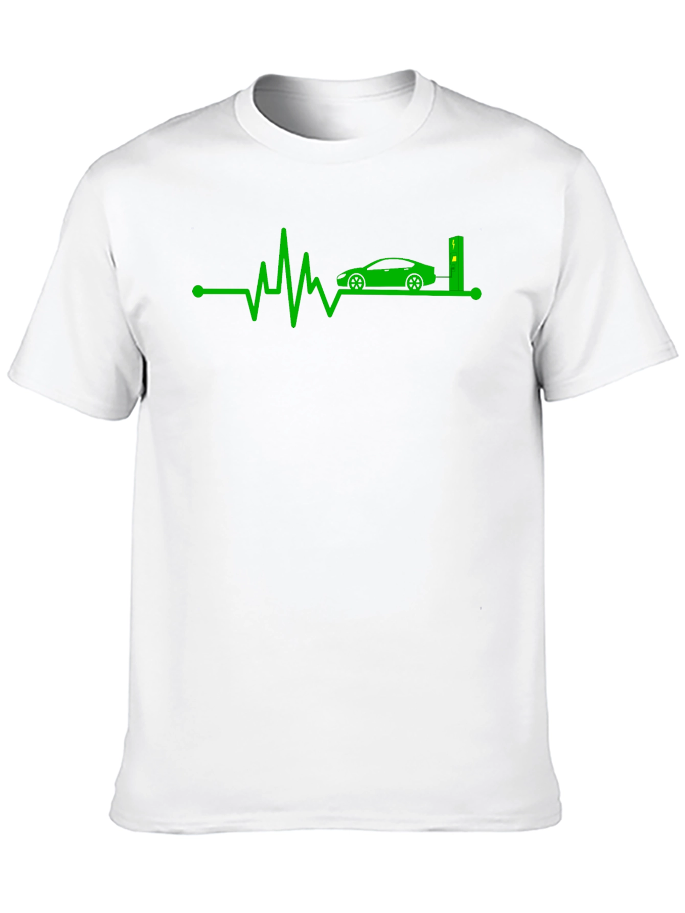 Electric Car Heartbeat T-Shirt - Green Energy
