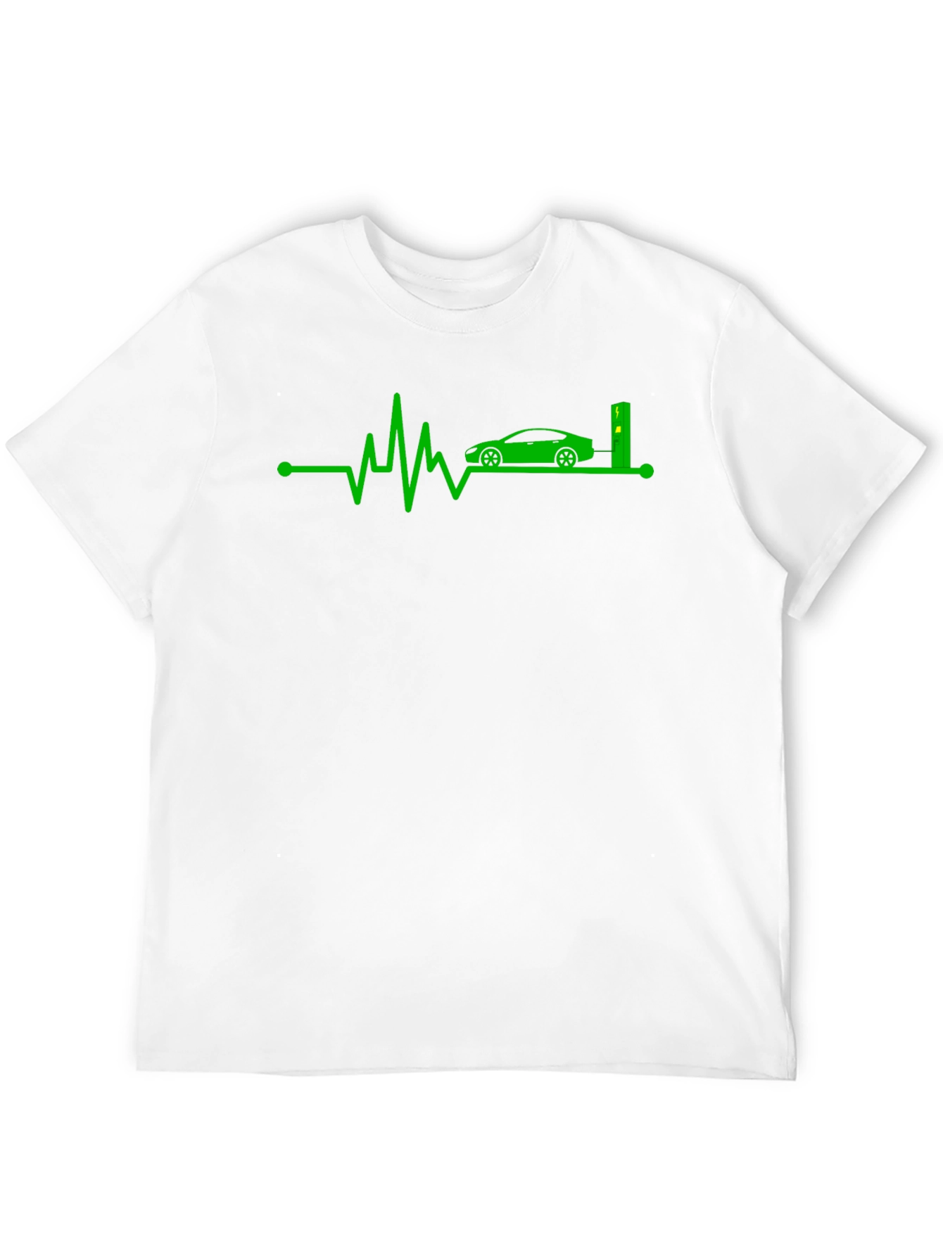 Electric Car Heartbeat T-Shirt - Green Energy
