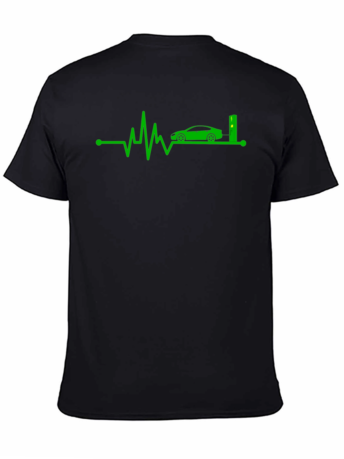 Electric Car Heartbeat T-Shirt - Green Energy