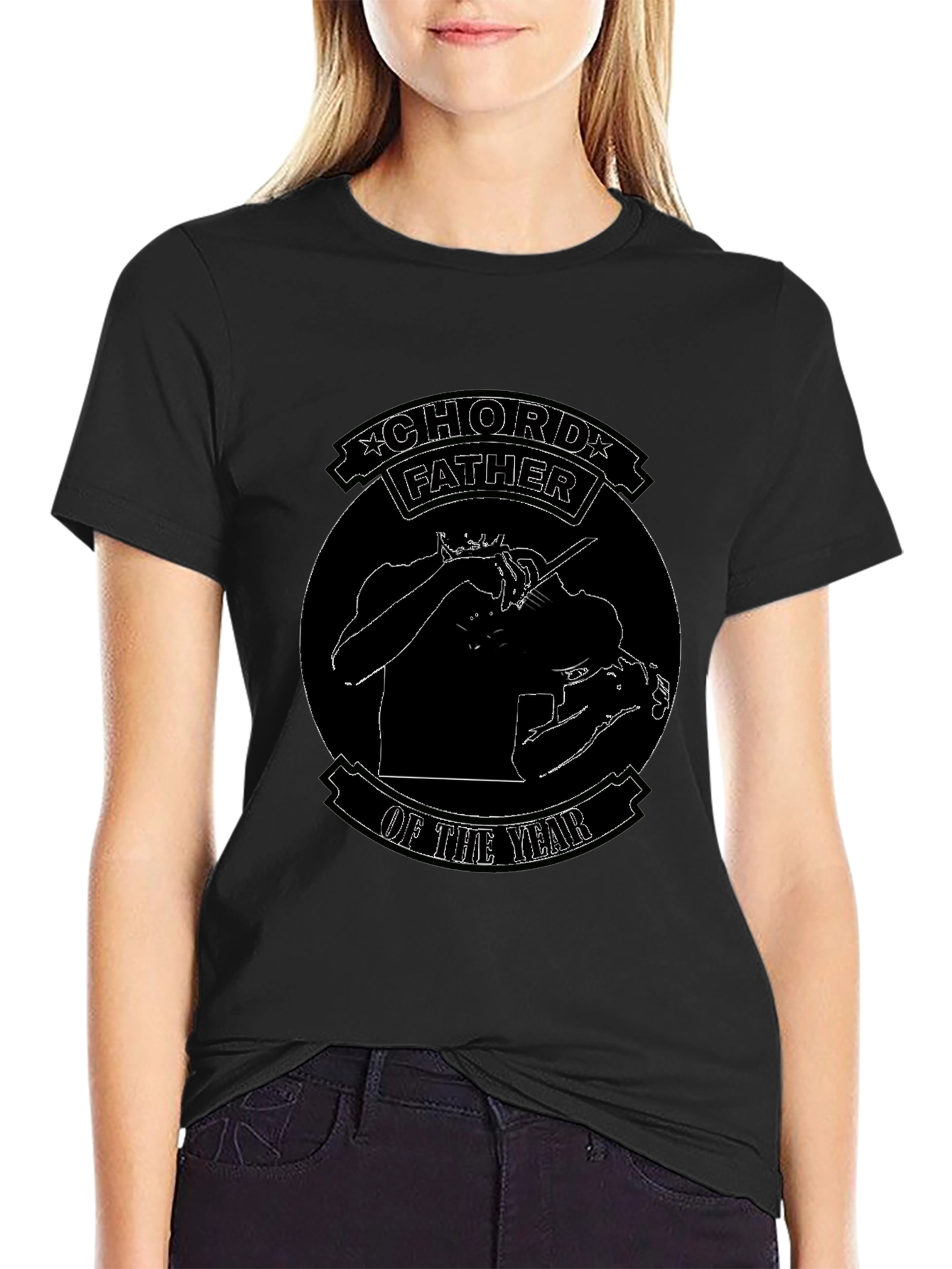 Chord Father of the Year Black Graphic T-Shirt