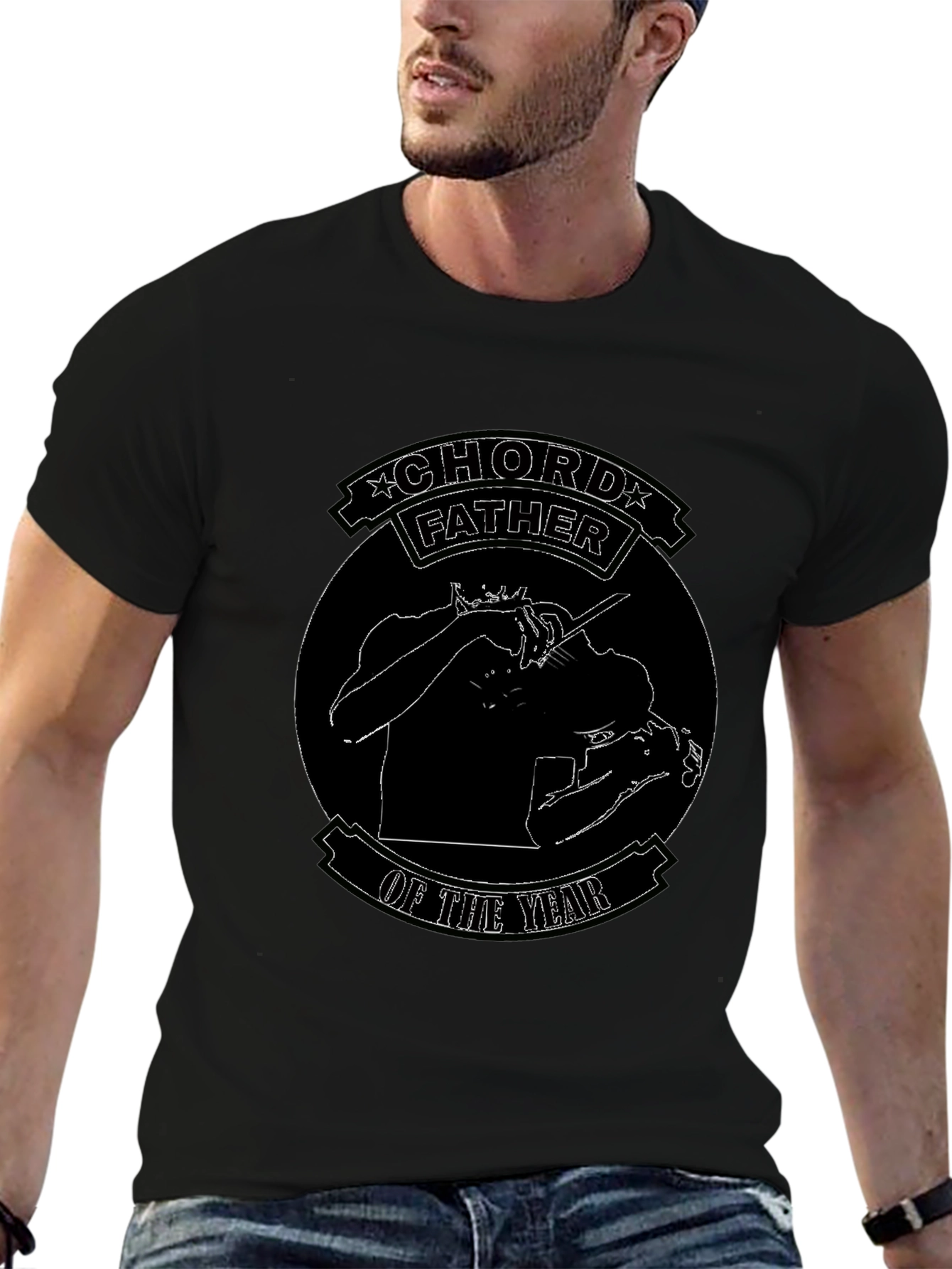 Chord Father of the Year Black Graphic T-Shirt