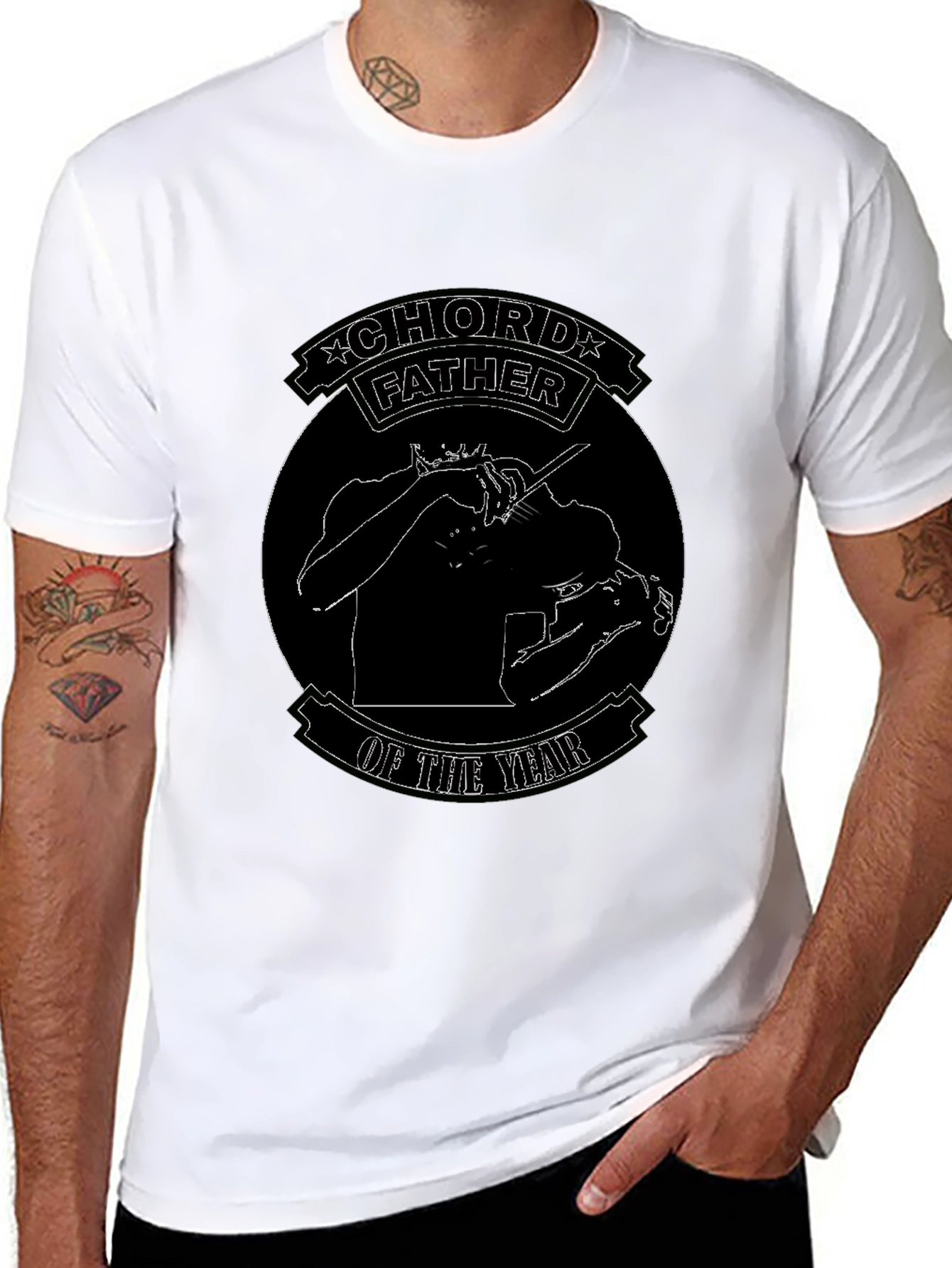 Chord Father of the Year Black Graphic T-Shirt