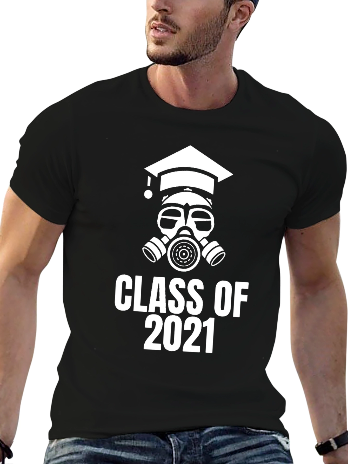 Class of 2021 Graduation Gas Mask Graphic Tee
