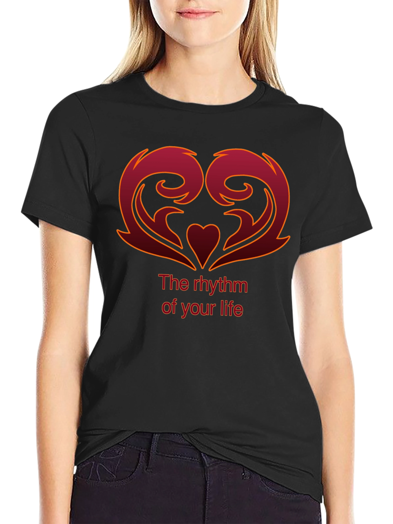 Rhythm of Life Graphic Tee - Modern Heart Design