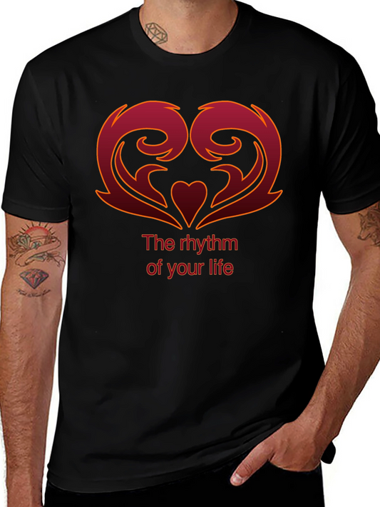 Rhythm of Life Graphic Tee - Modern Heart Design