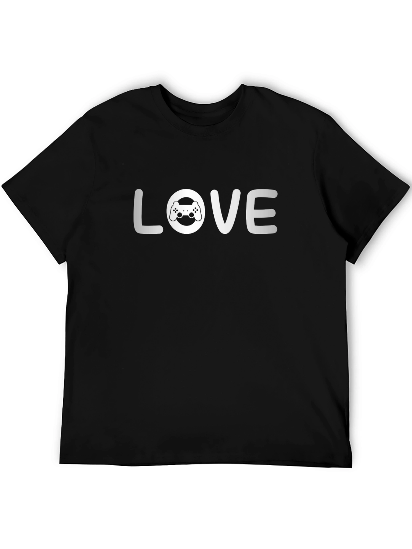 Love Gaming Graphic Tee - Black Cotton T-Shirt