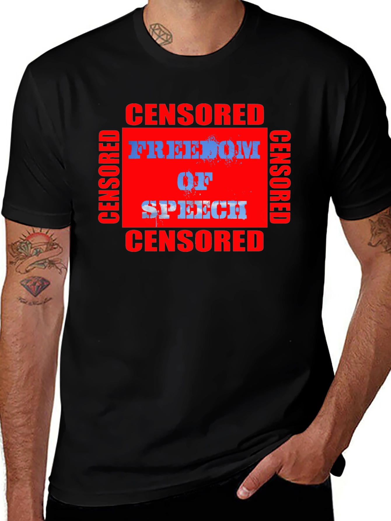 Censored Freedom of Speech Graphic T-Shirt