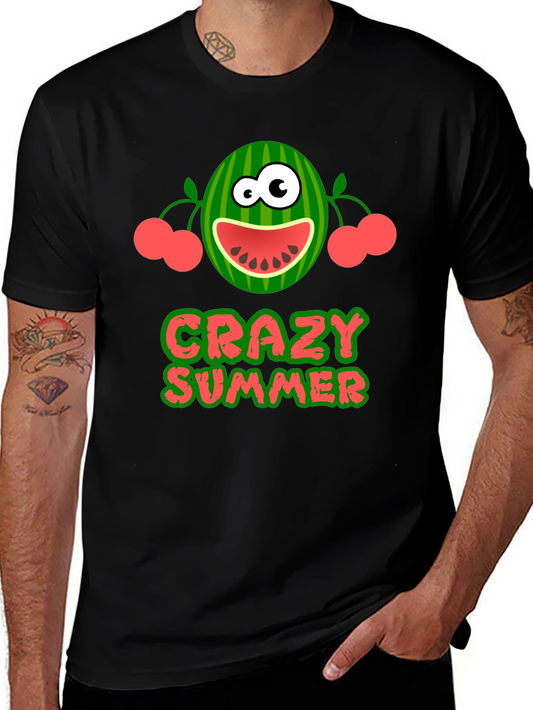 Crazy Summer Graphic Tee - Fun Watermelon Design