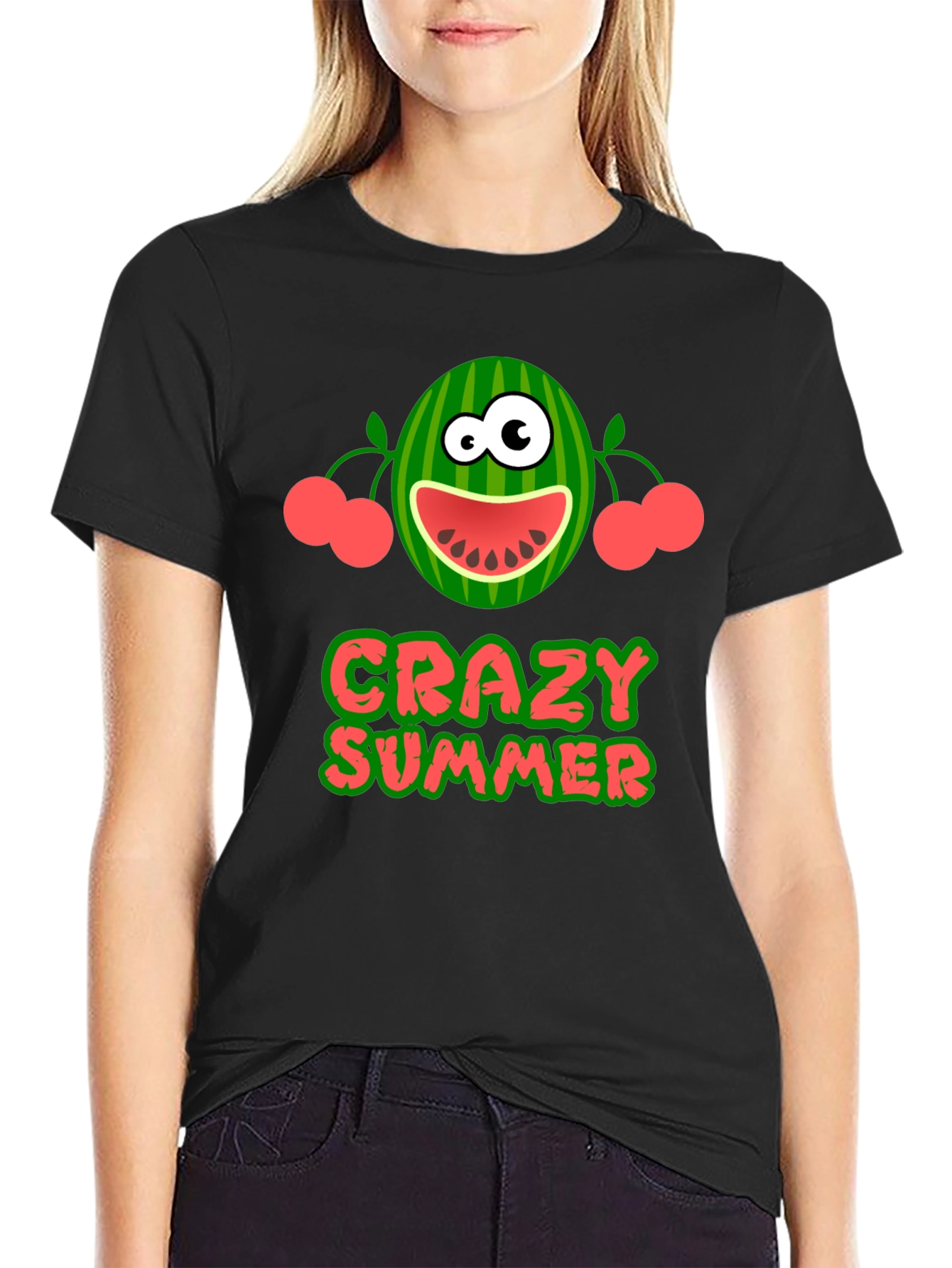 Crazy Summer Graphic Tee - Fun Watermelon Design