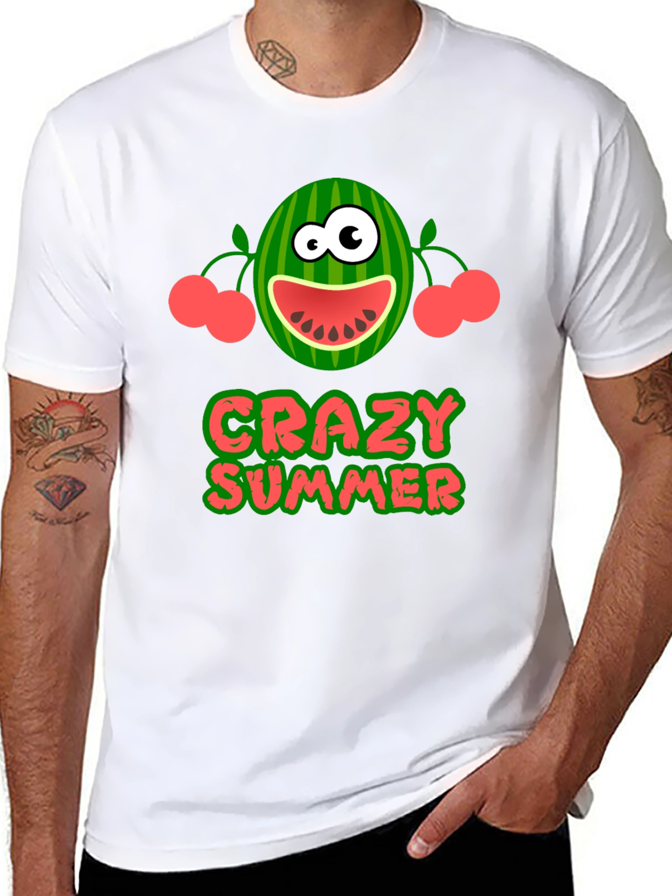 Crazy Summer Graphic Tee - Fun Watermelon Design