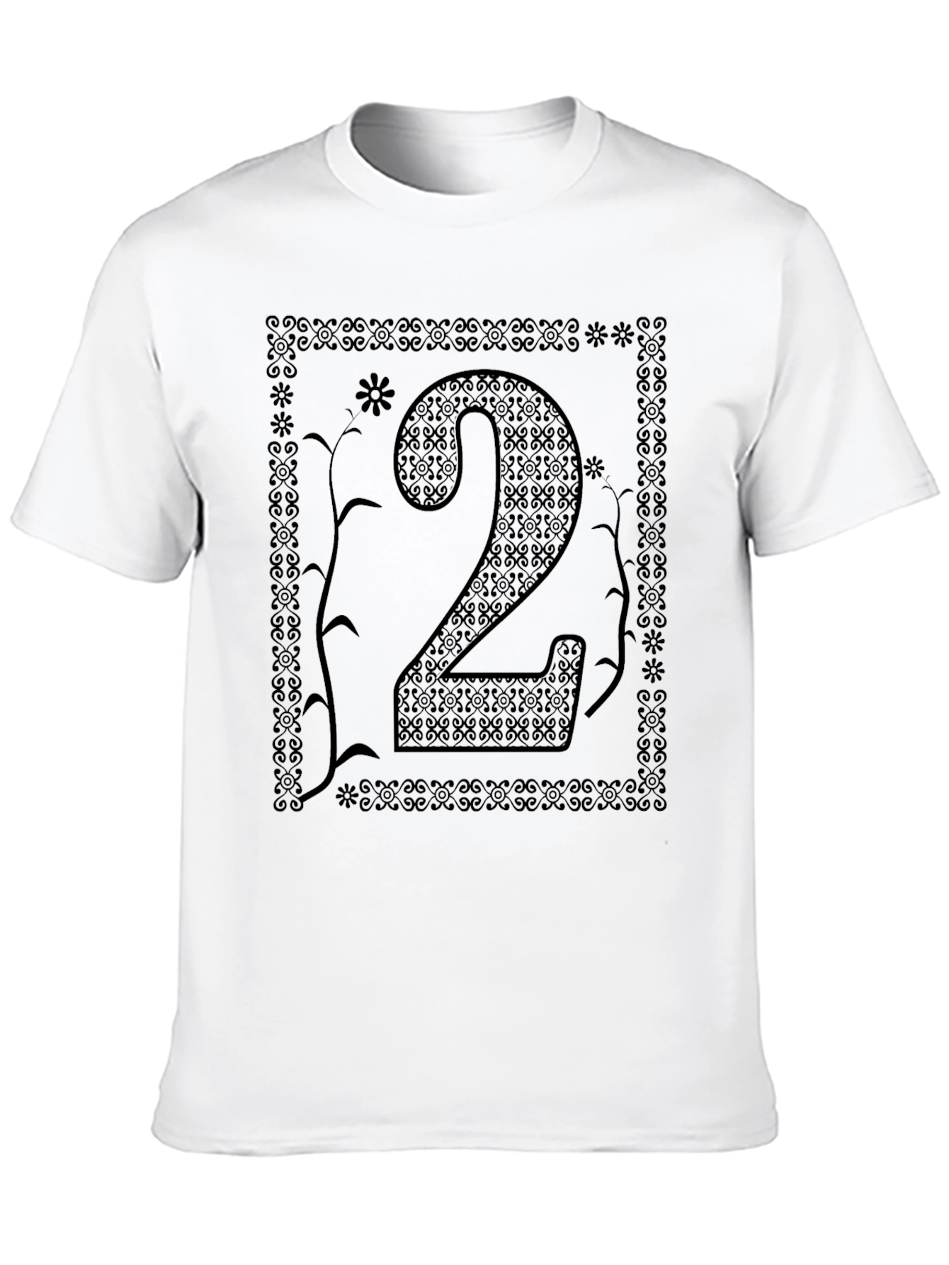 Black Number 2 Graphic Tee Shirt