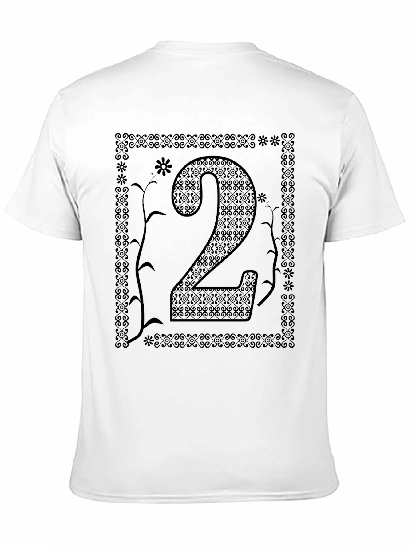 Black Number 2 Graphic Tee Shirt