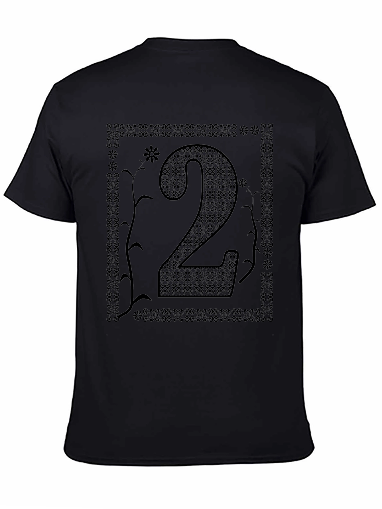Black Number 2 Graphic Tee Shirt