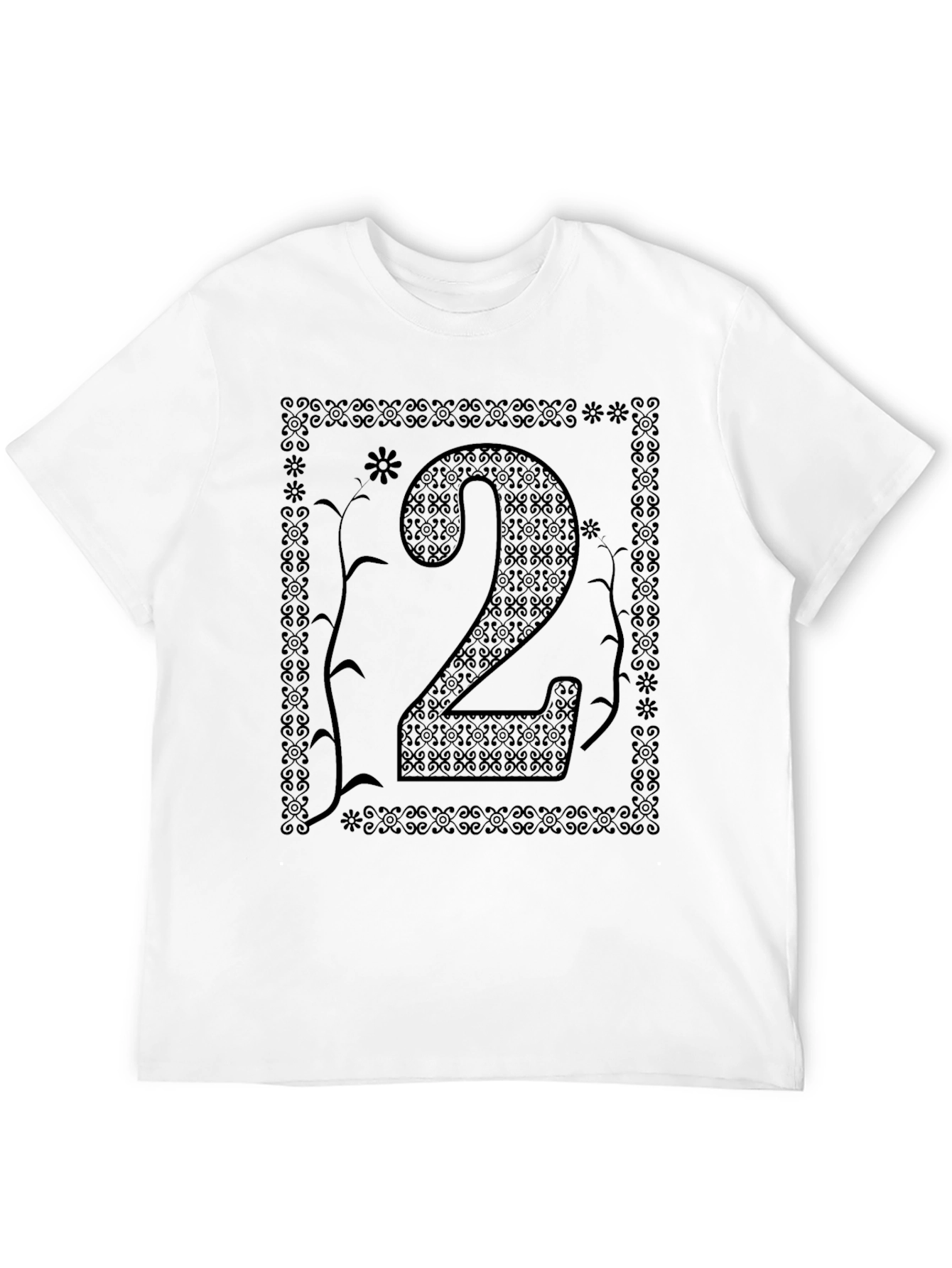 Black Number 2 Graphic Tee Shirt