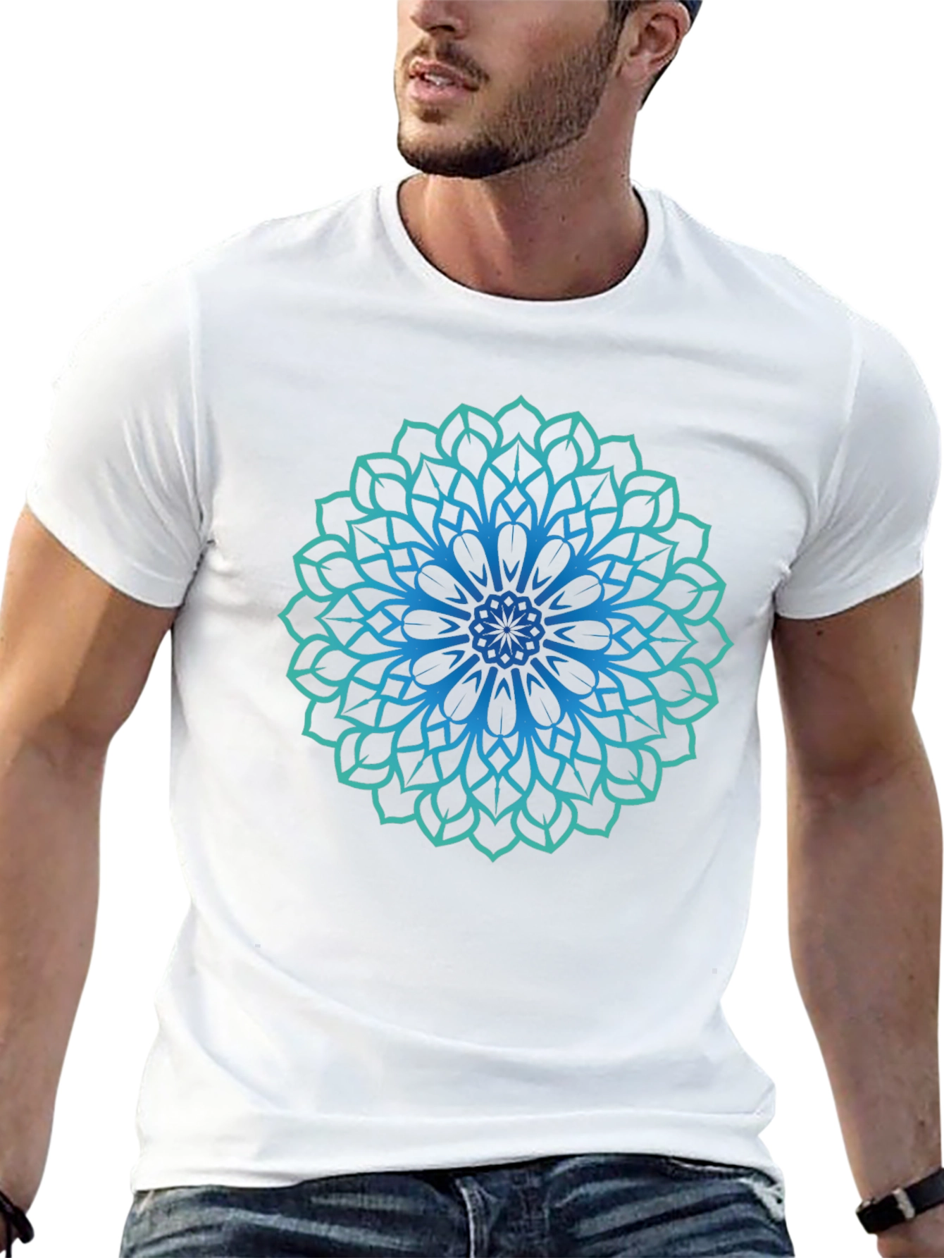 Mandala Graphic Print Black T-Shirt
