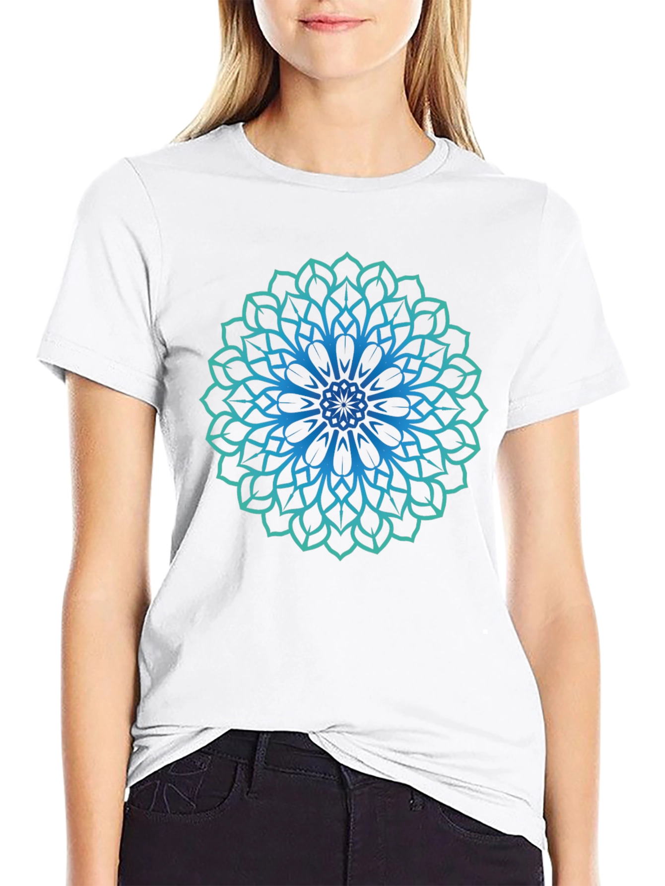 Mandala Graphic Print Black T-Shirt