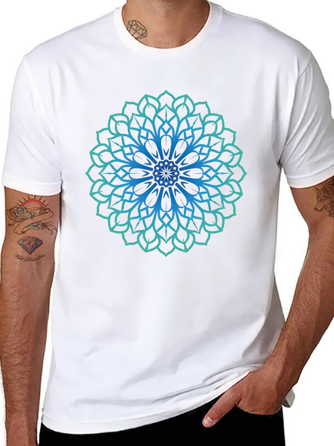 Mandala Graphic Print Black T-Shirt