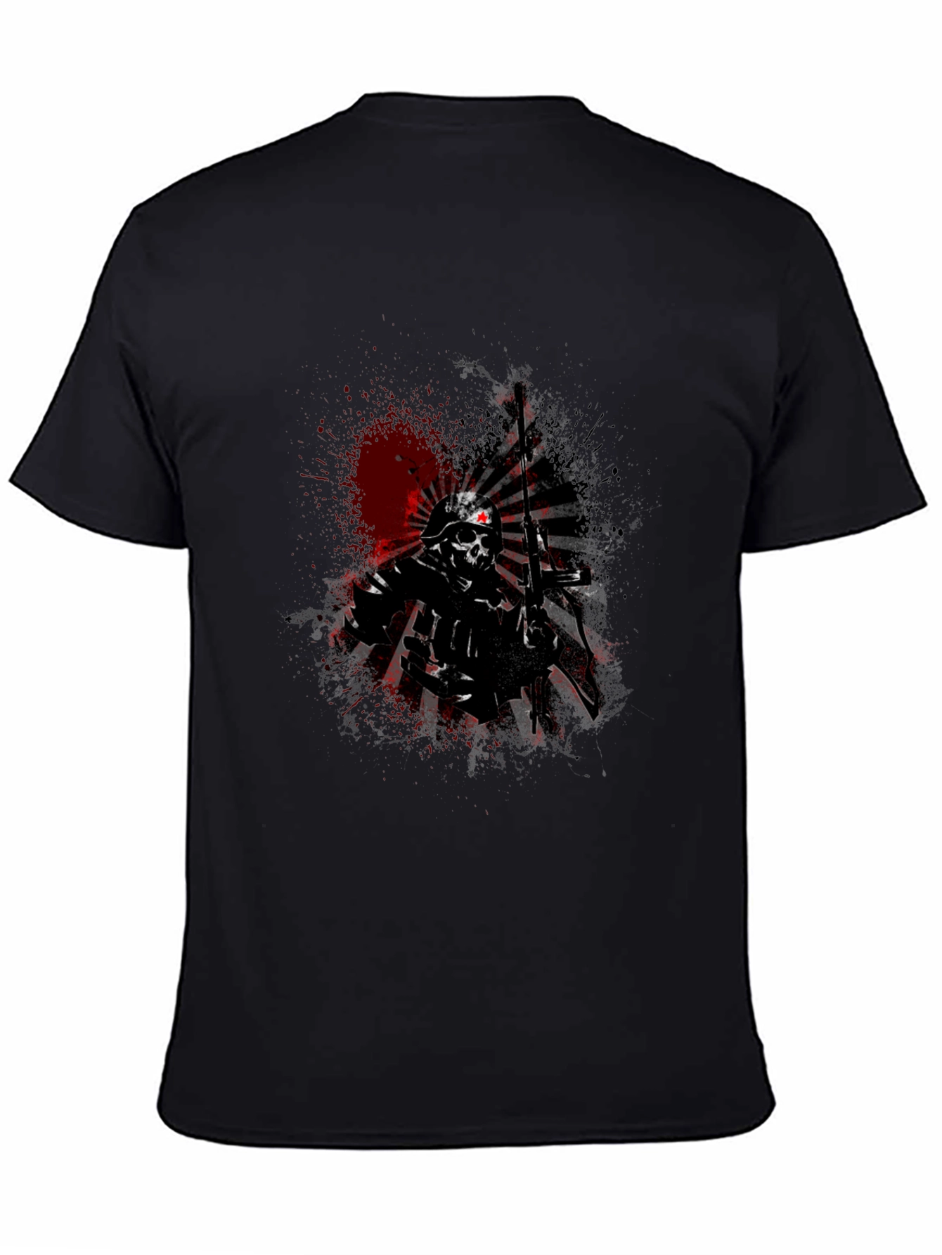 Skull Soldier Graphic Tee - Black