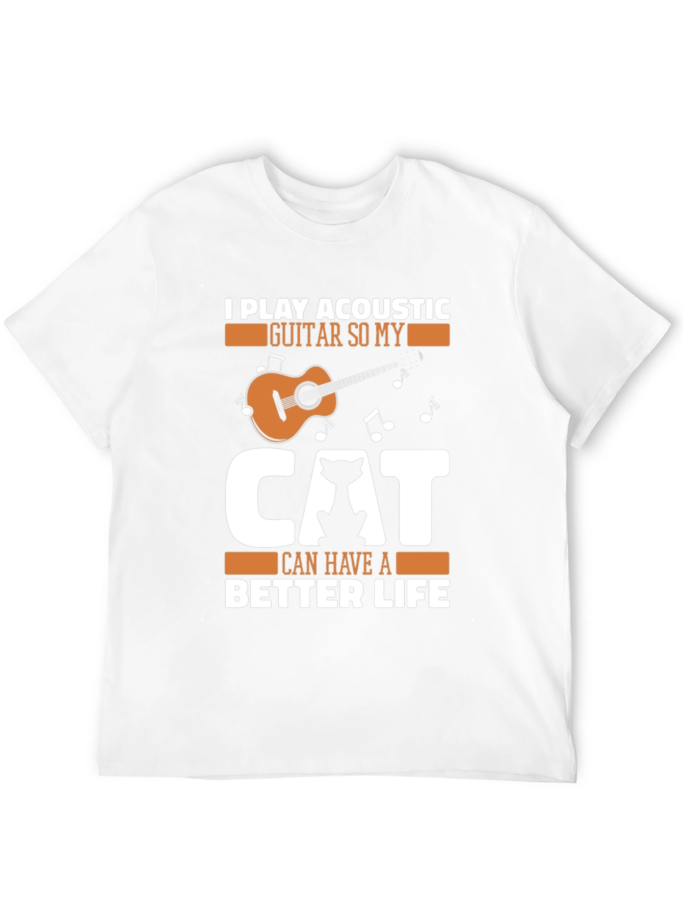 Acoustic Guitar Cat Lover Graphic Tee