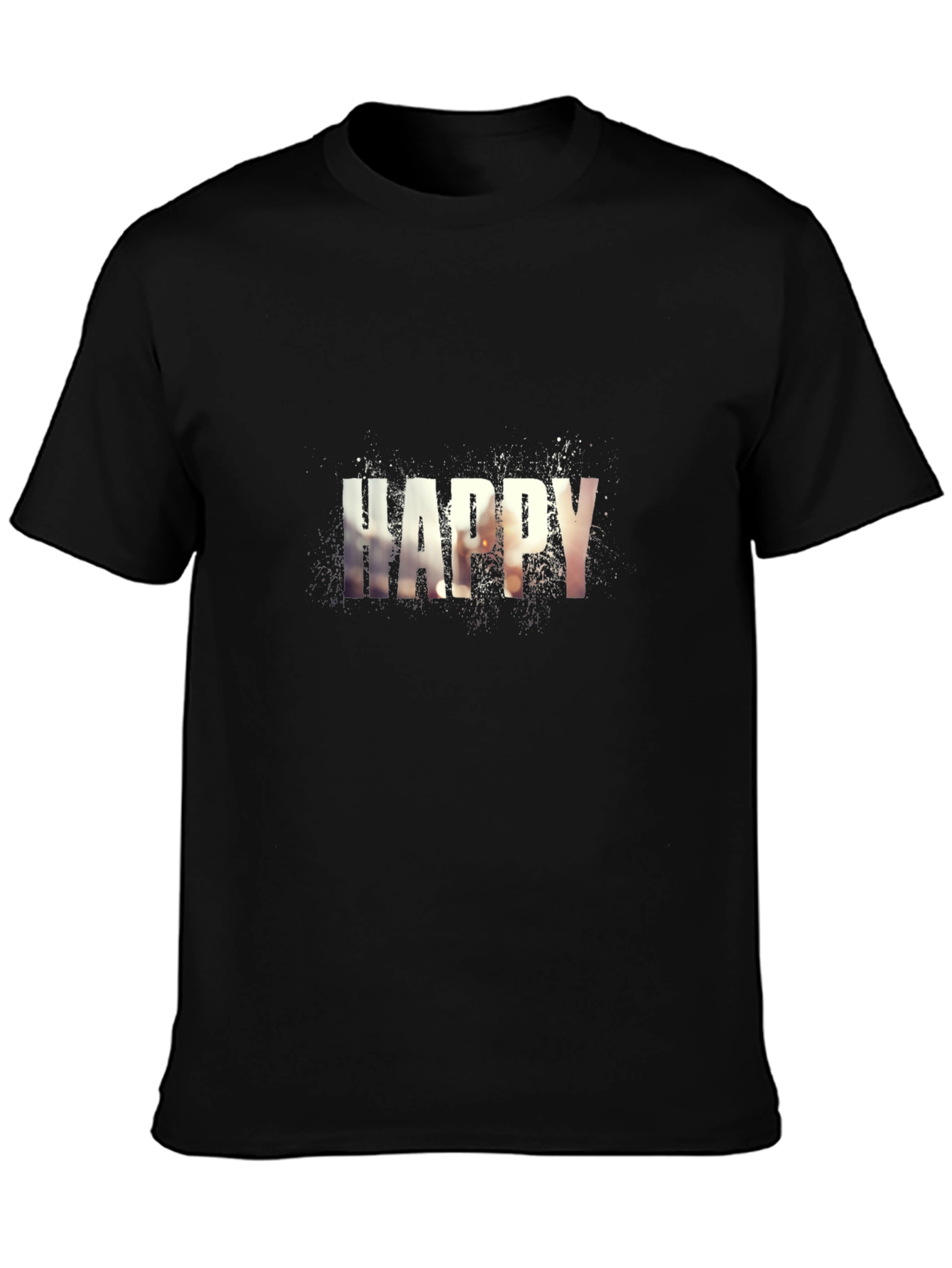 Happy Graphic Print Crew Neck T-Shirt