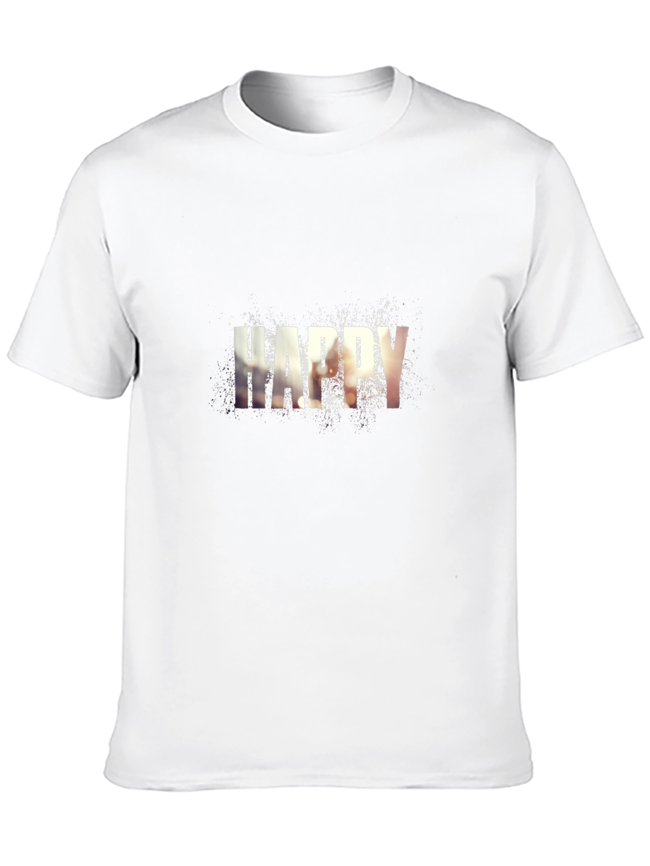 Happy Graphic Print Crew Neck T-Shirt