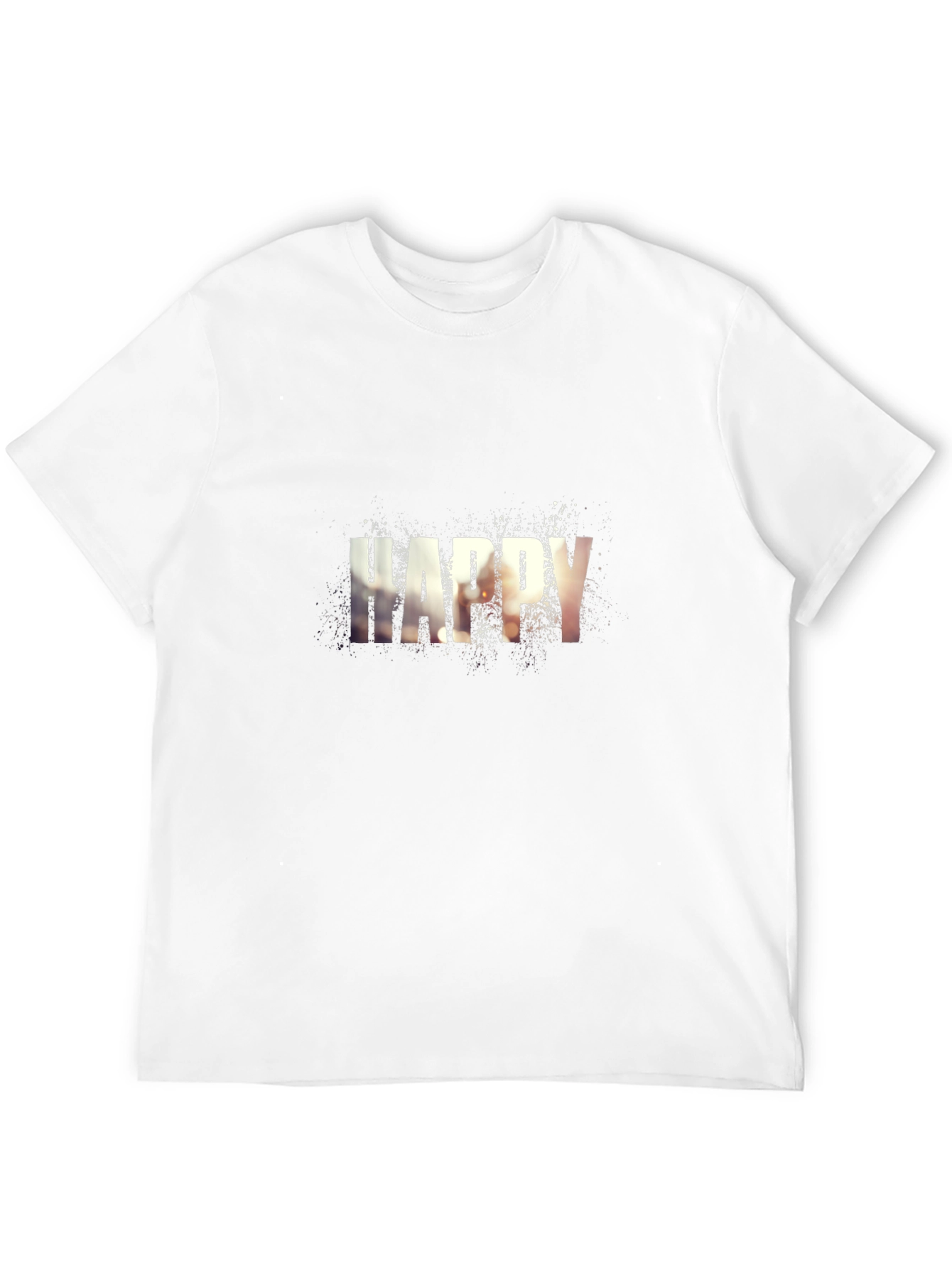 Happy Graphic Print Crew Neck T-Shirt