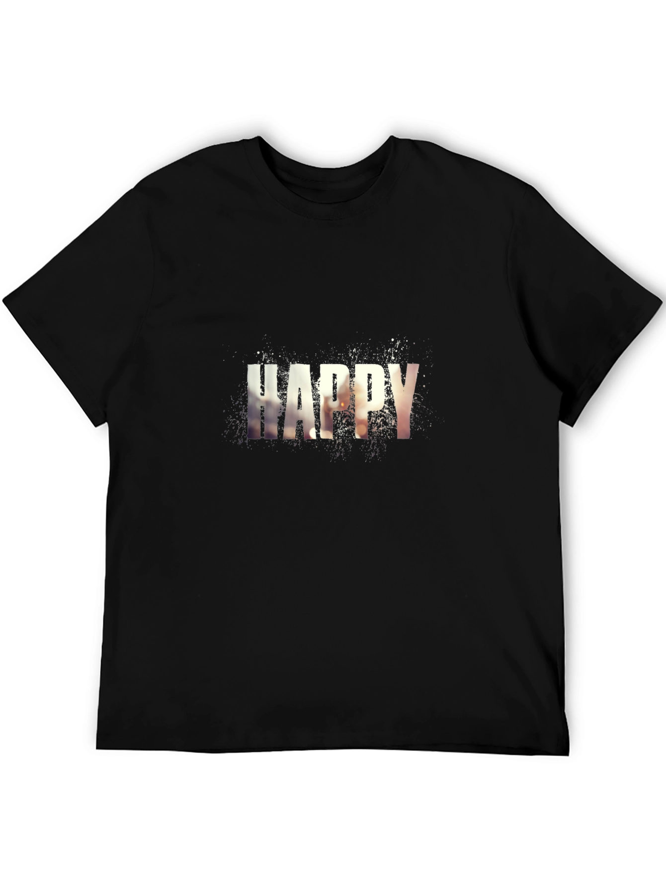 Happy Graphic Print Crew Neck T-Shirt