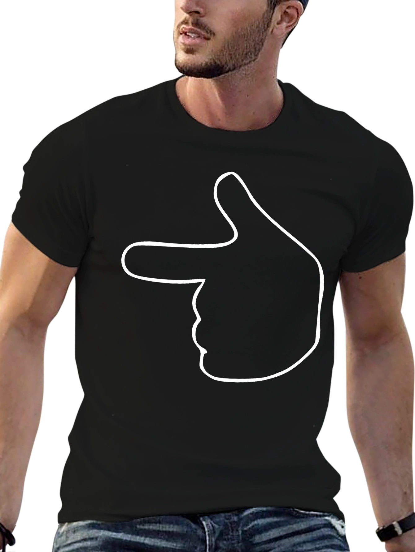 Pointing Hand Graphic Black T-Shirt