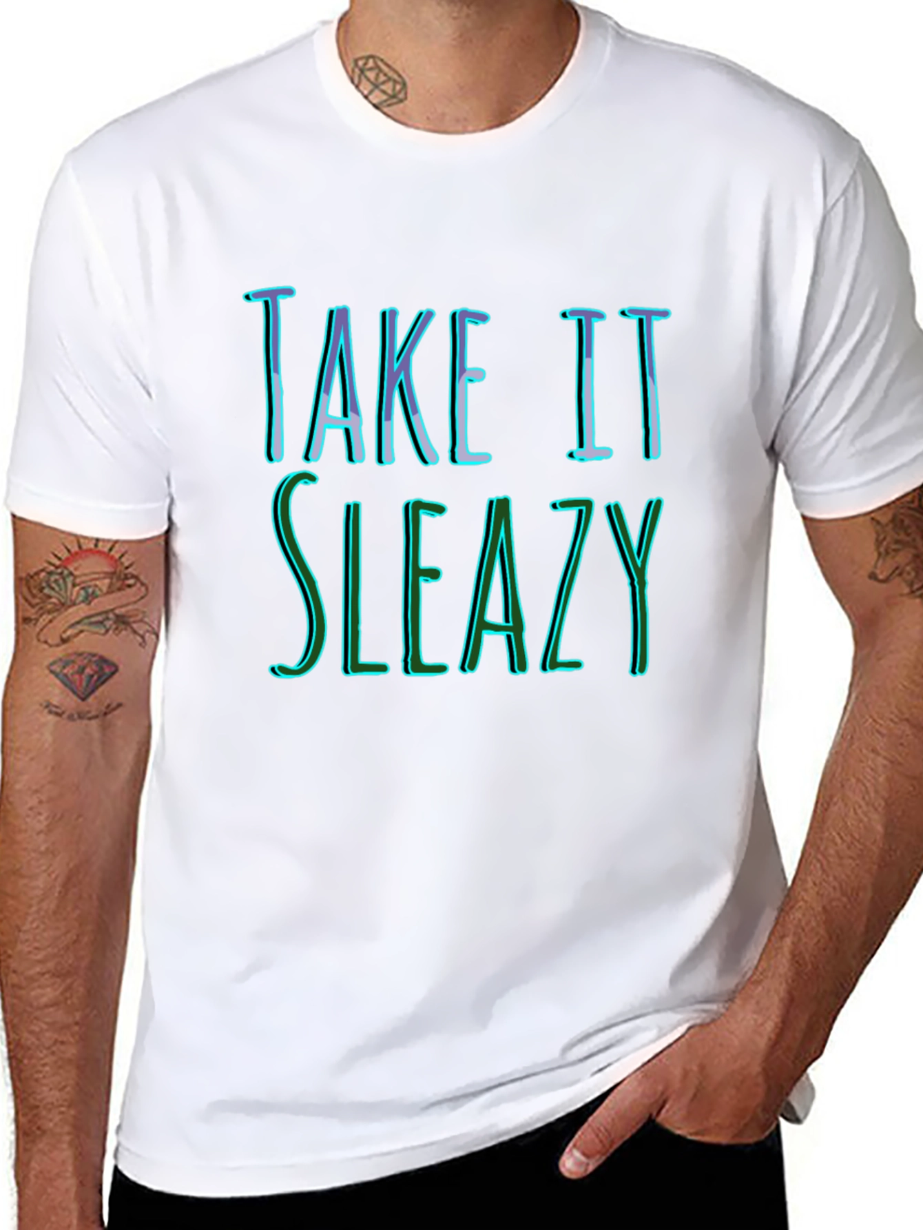 Take It Sleazy Graphic Tee - Funny Slogan T-Shirt