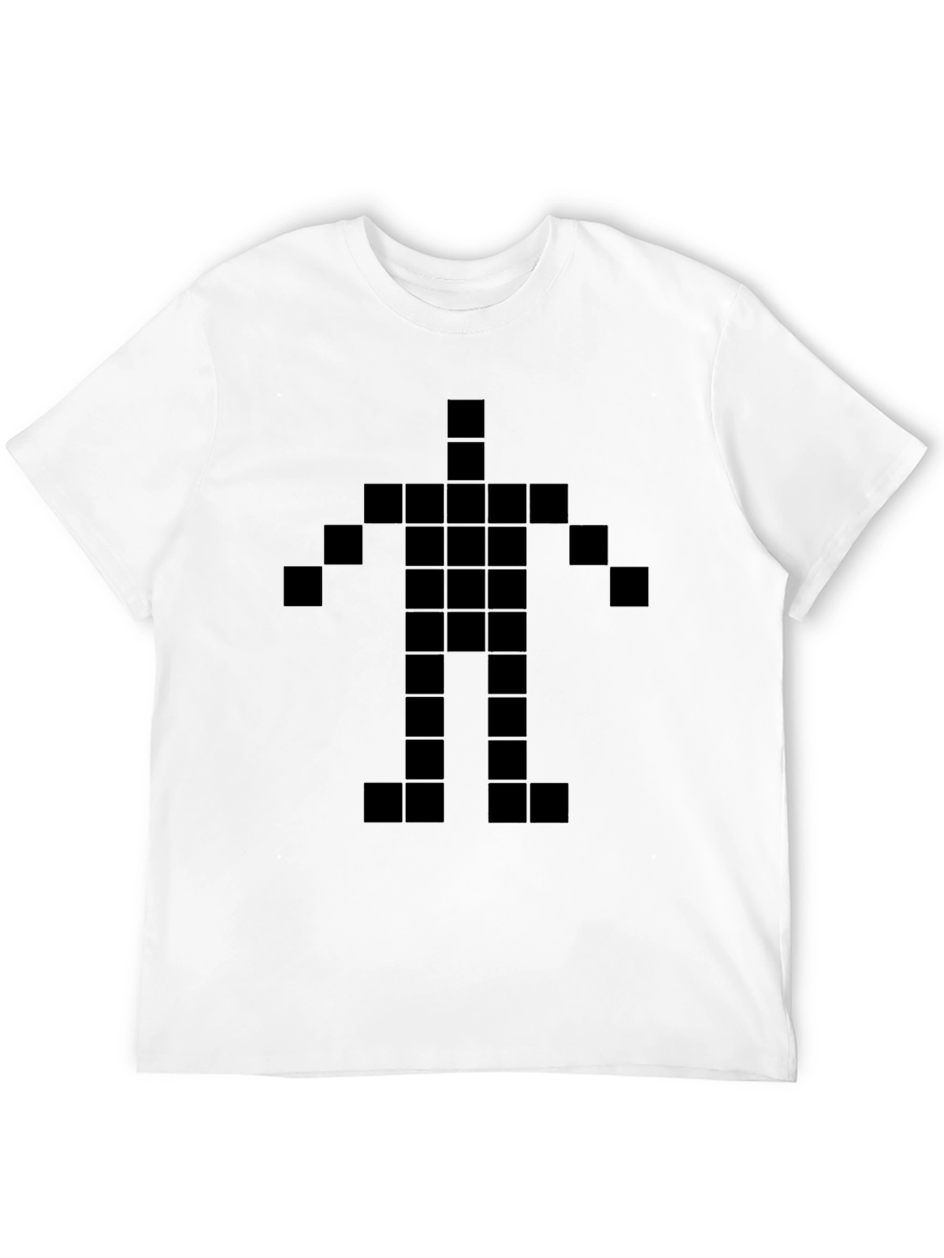 Pixelated Man Graphic Black T-Shirt