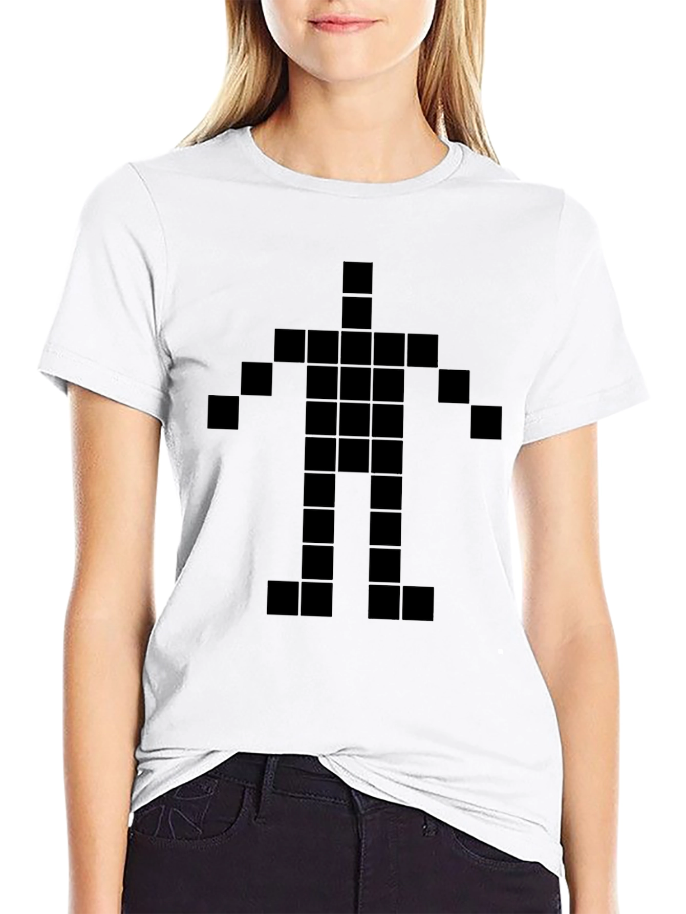 Pixelated Man Graphic Black T-Shirt