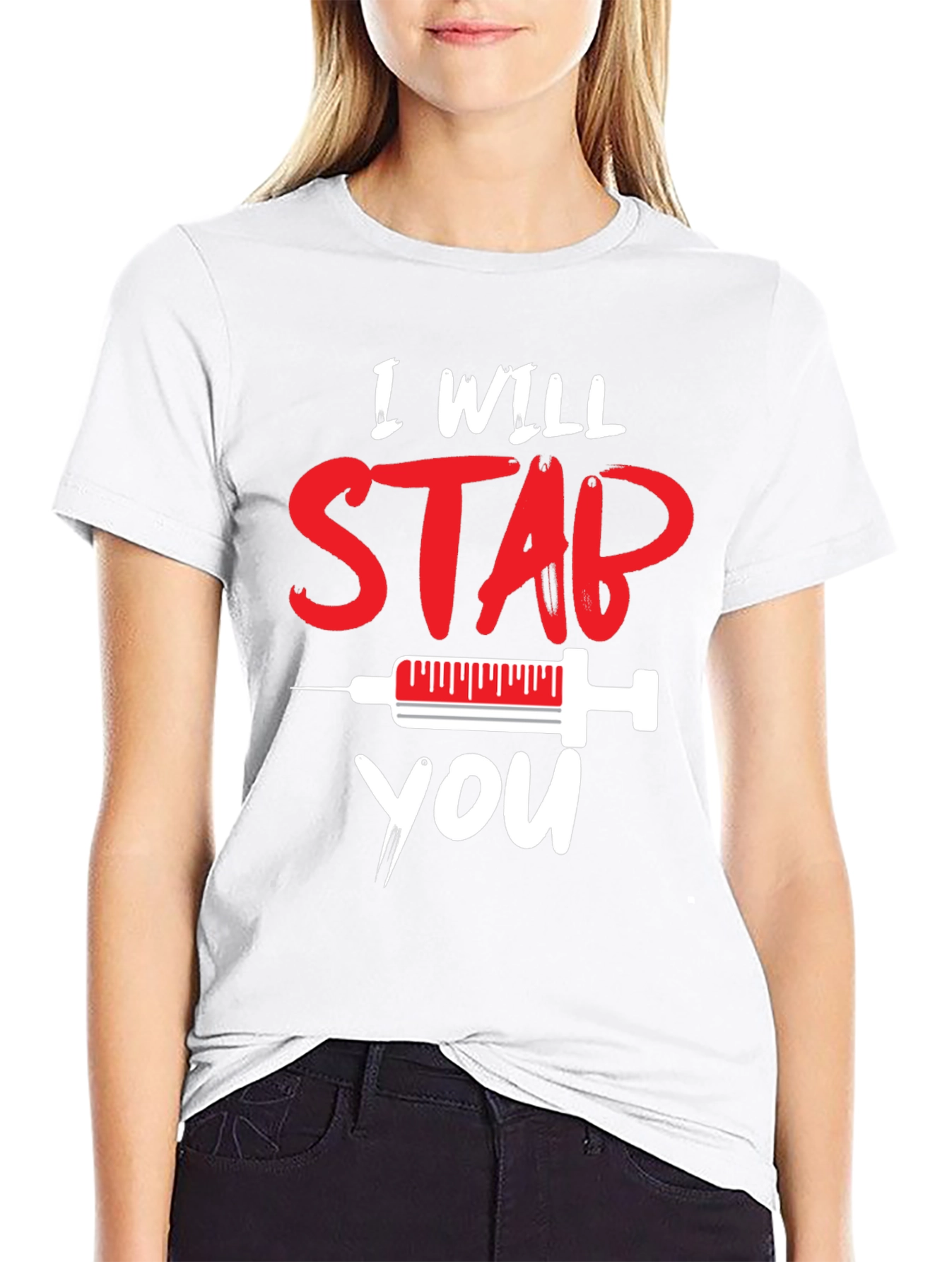 I Will STAB You T-Shirt Funny Syringe Tee