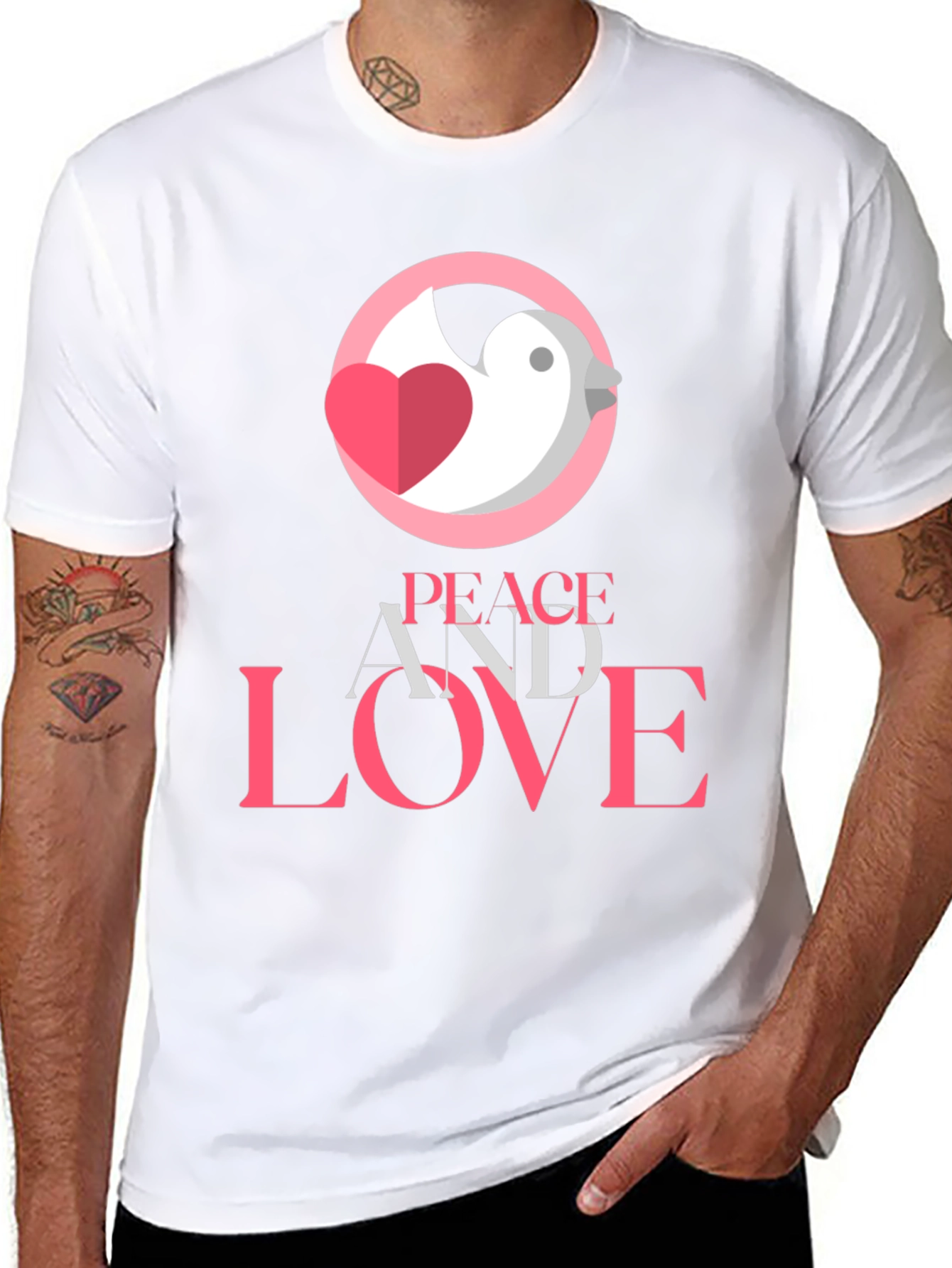 Peace and Love Graphic Tee - Stylish Black T-Shirt