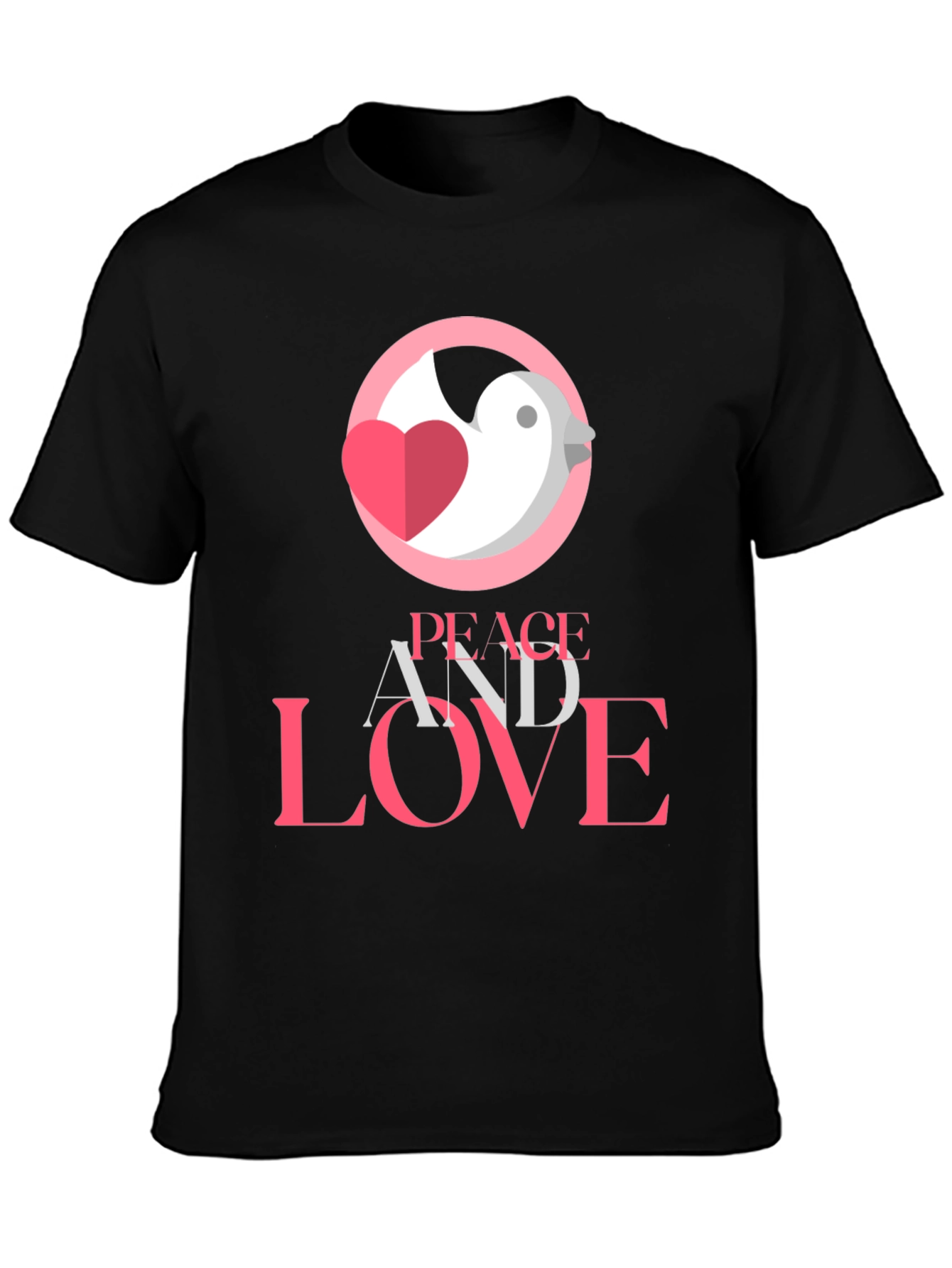 Peace and Love Graphic Tee - Stylish Black T-Shirt