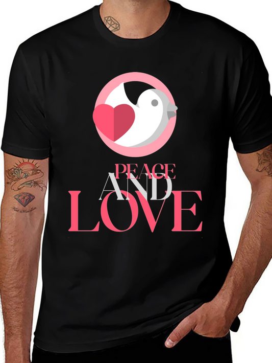 Peace and Love Graphic Tee - Stylish Black T-Shirt