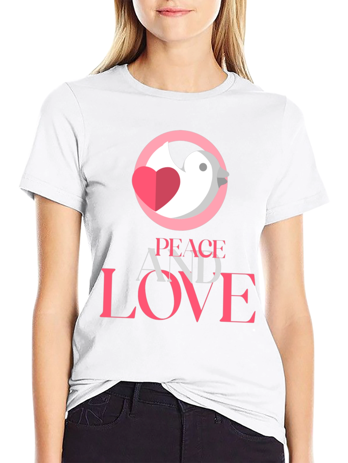 Peace and Love Graphic Tee - Stylish Black T-Shirt
