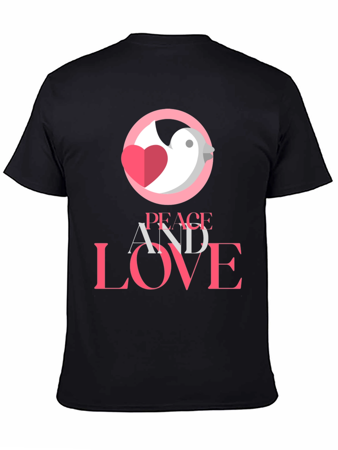 Peace and Love Graphic Tee - Stylish Black T-Shirt