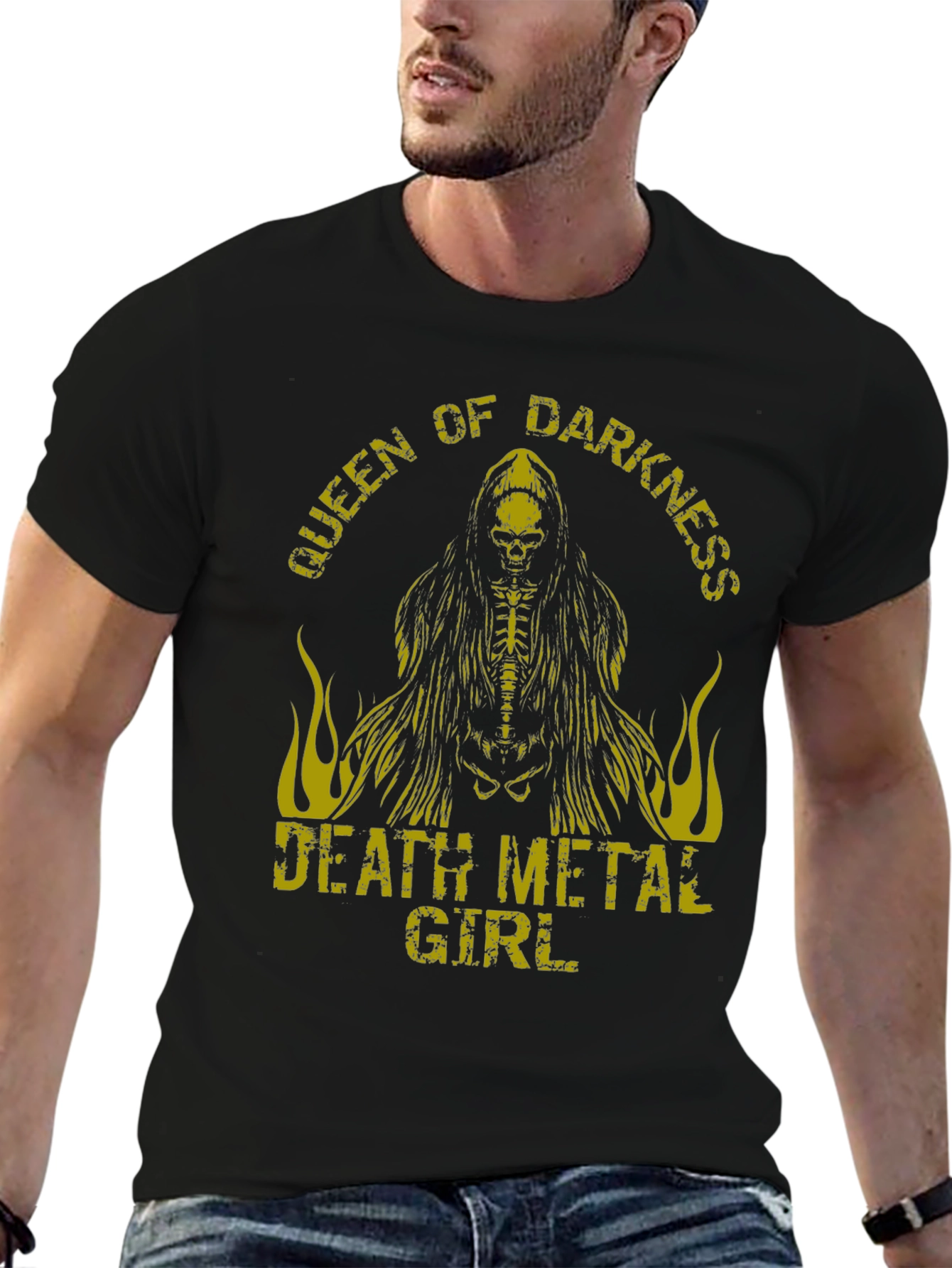 Queen of Darkness Death Metal Girl Graphic Tee