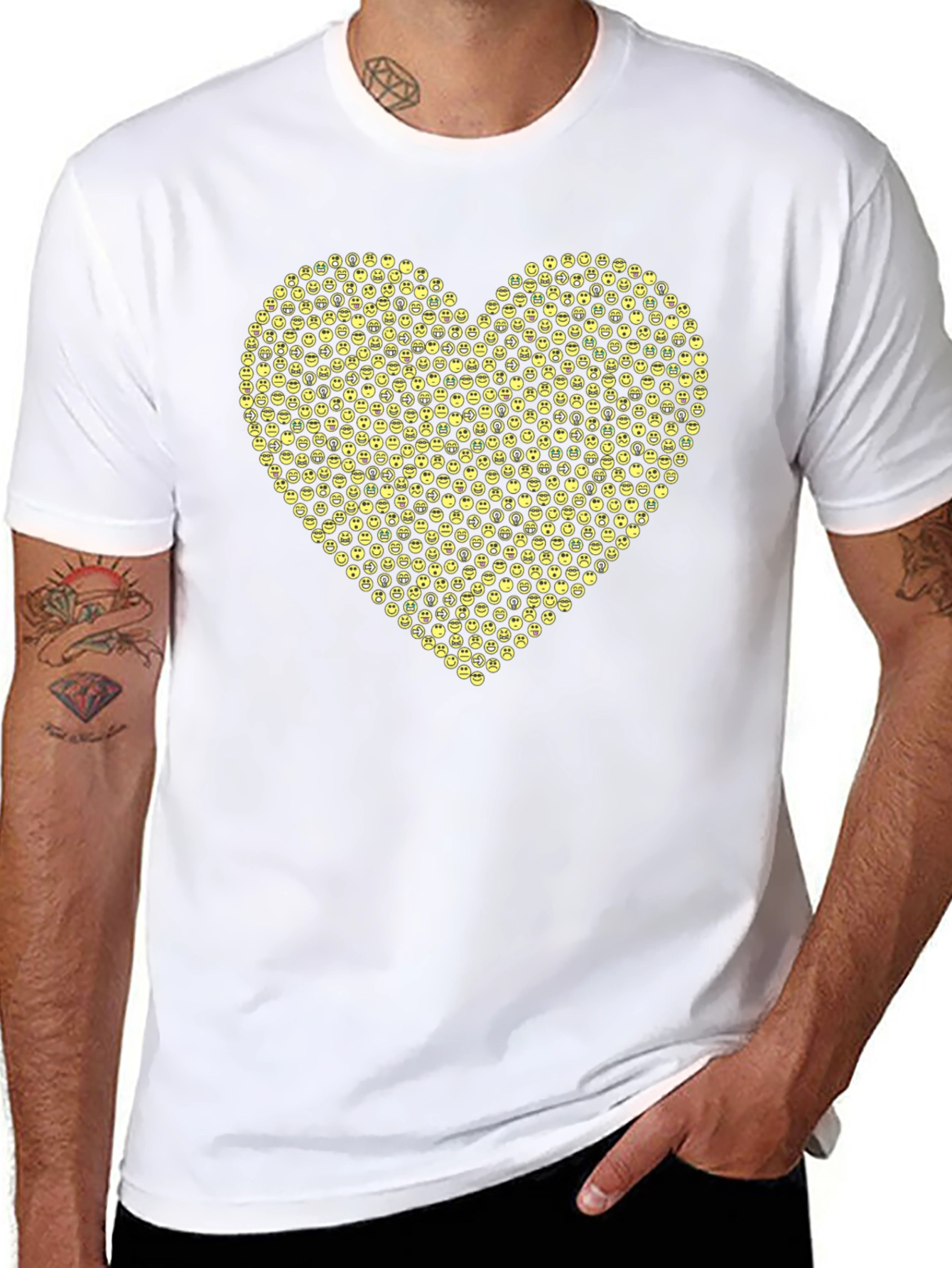 Emoji Heart Graphic Black Tee