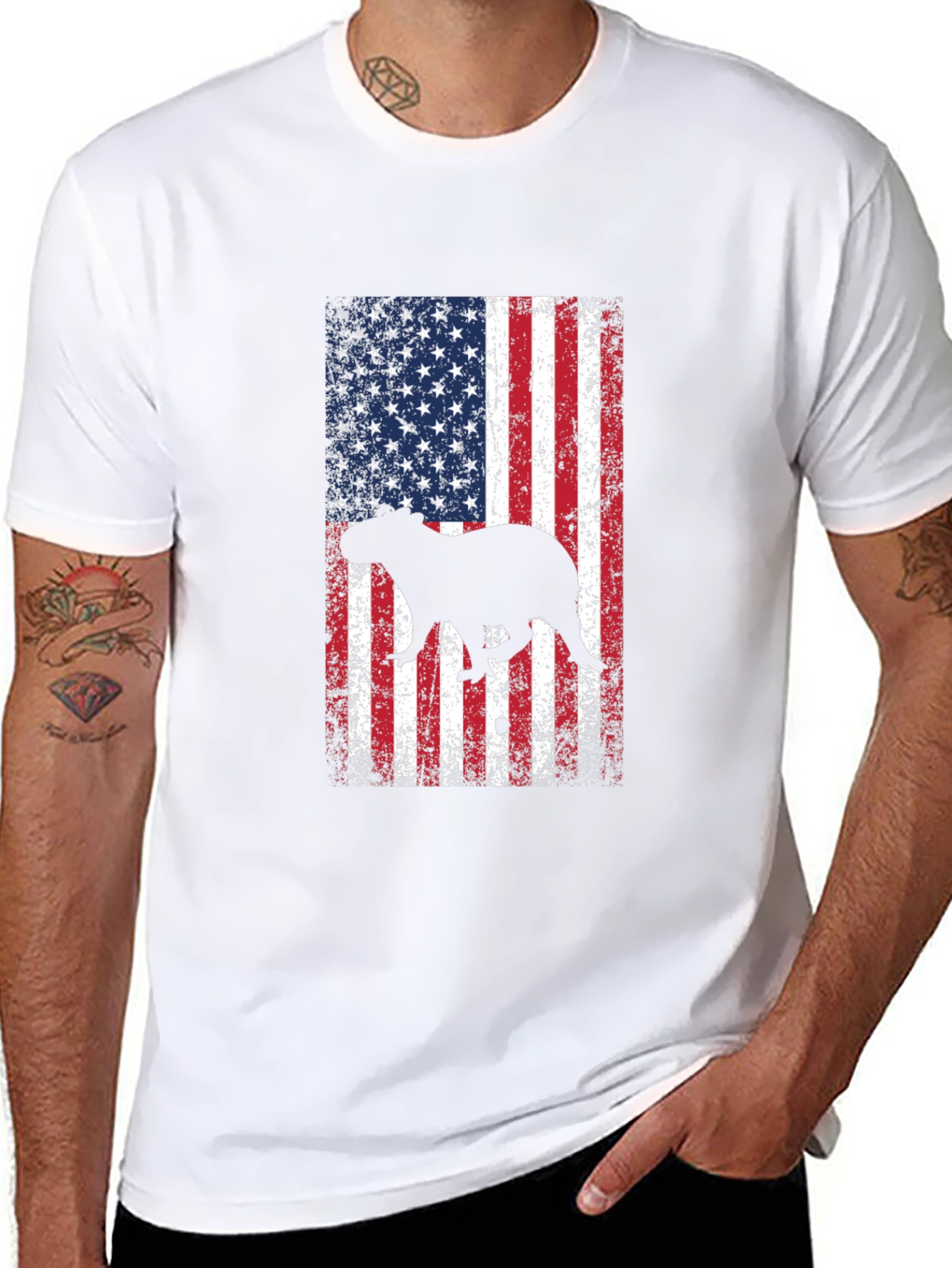 Capybara USA Flag Graphic Tee