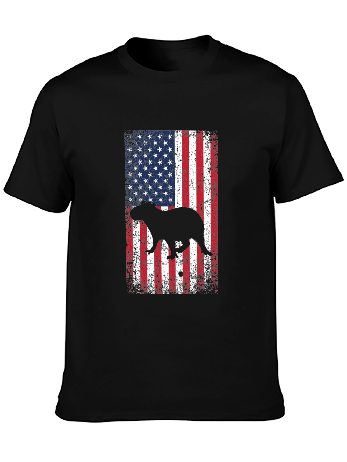 Capybara USA Flag Graphic Tee